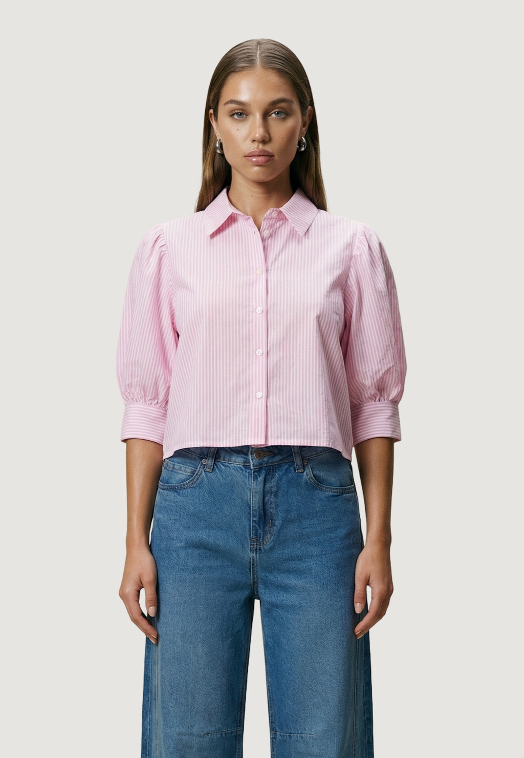 Camicia Cotone Maniche Balloon