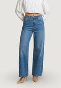 Jeans Cotone A Gamba Larga