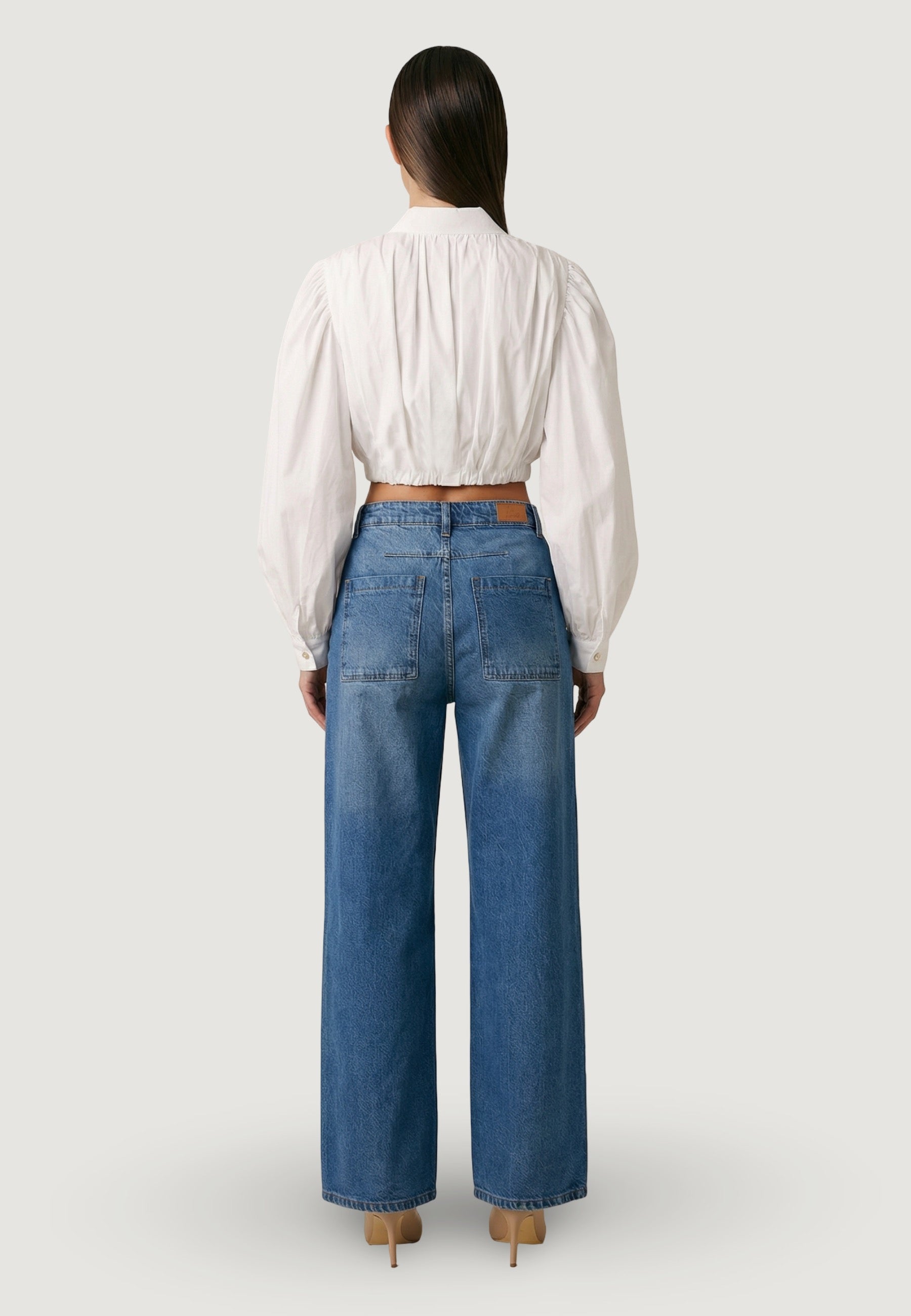 Jeans Cotone A Gamba Larga