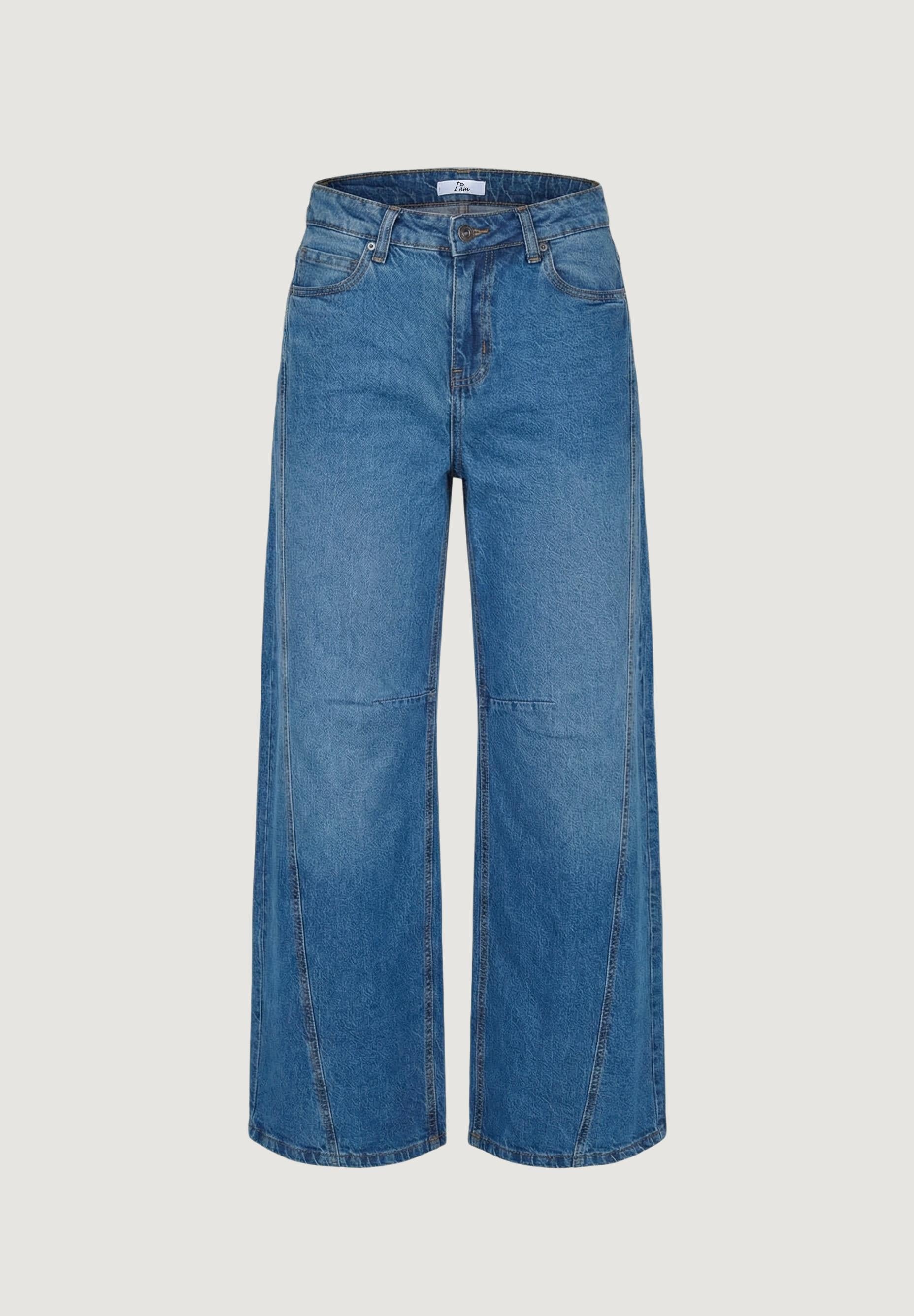 Jeans Cotone A Gamba Larga
