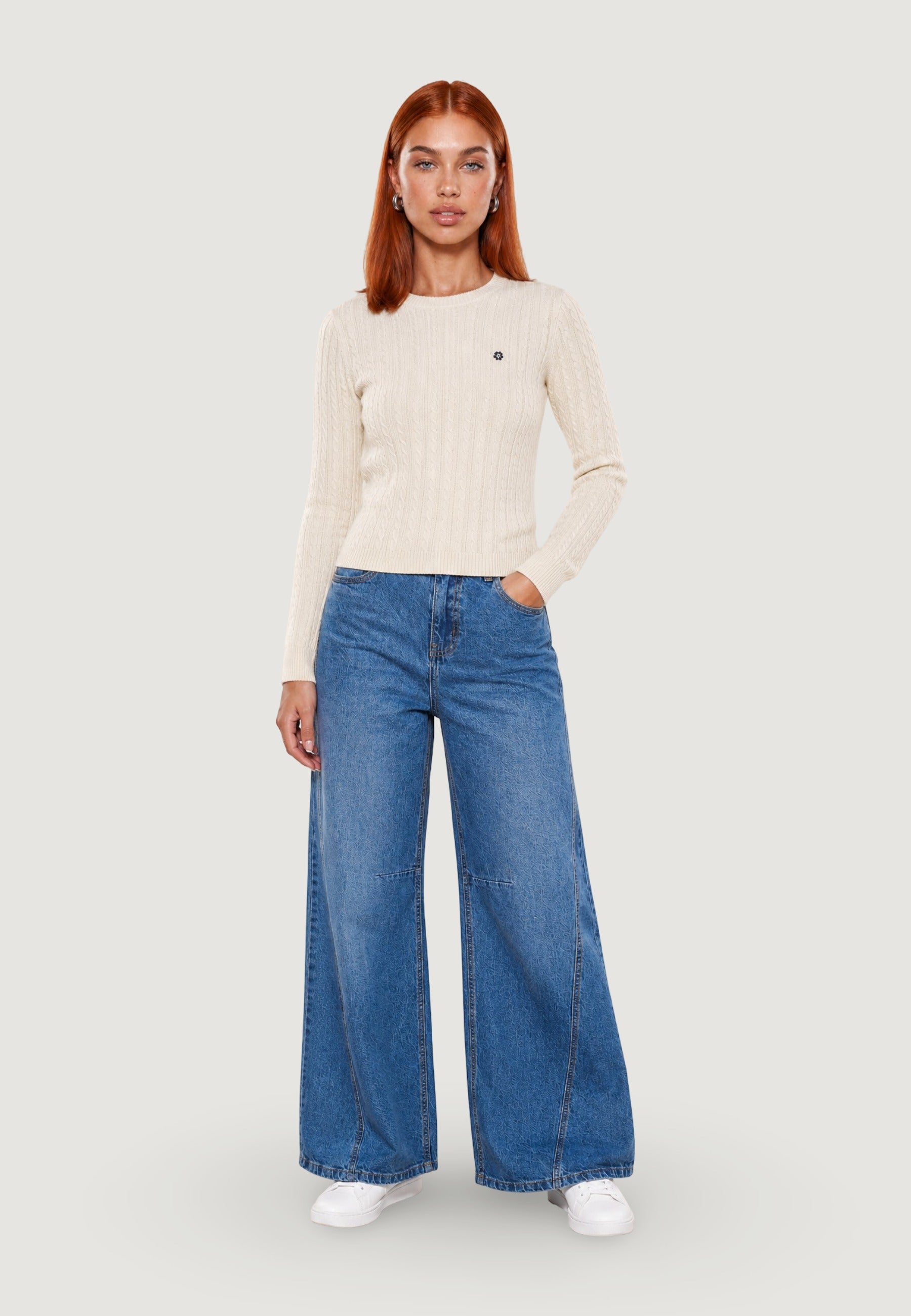 Maglione Cotone Treccia