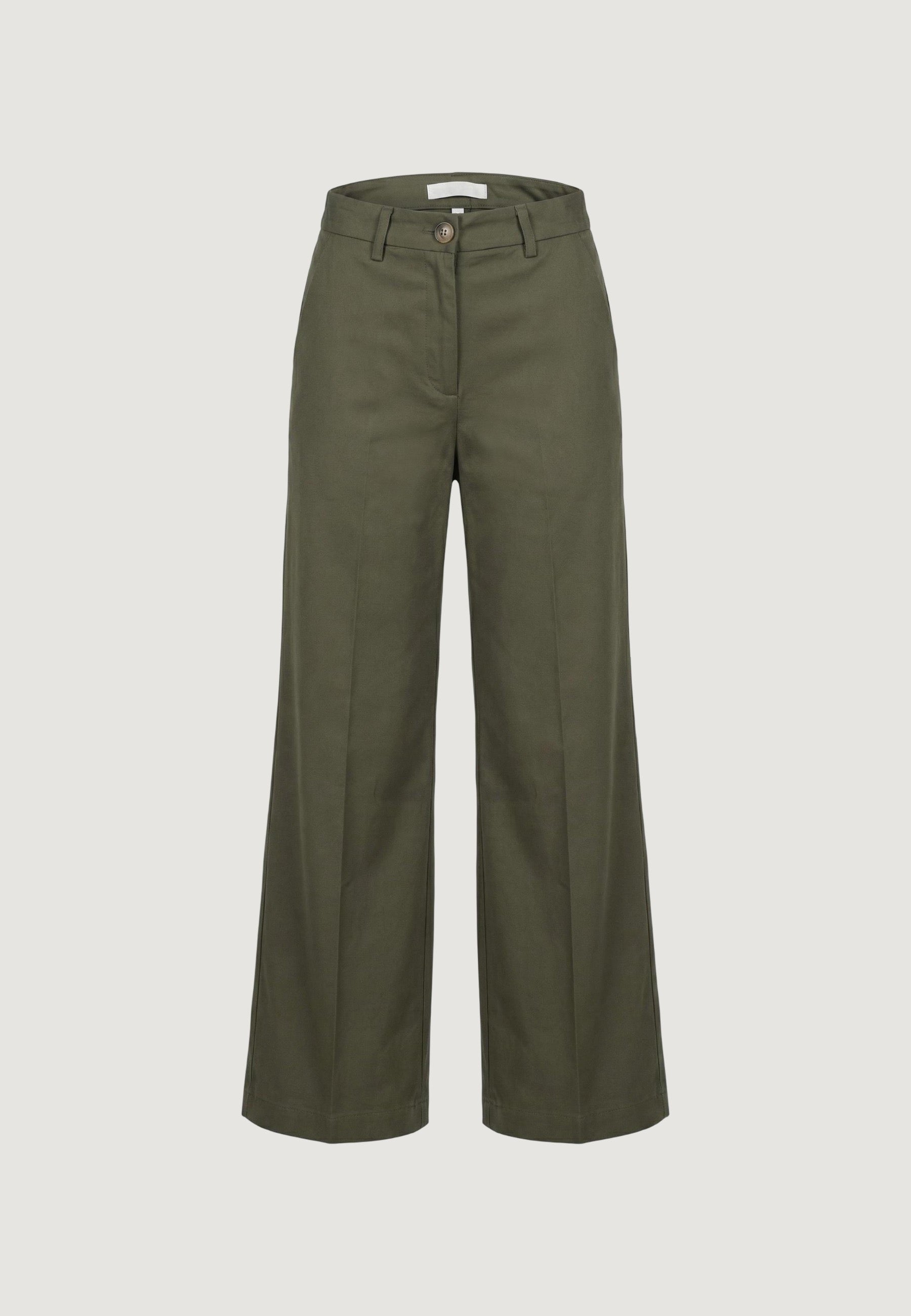Pantaloni Cotone Vita Alta
