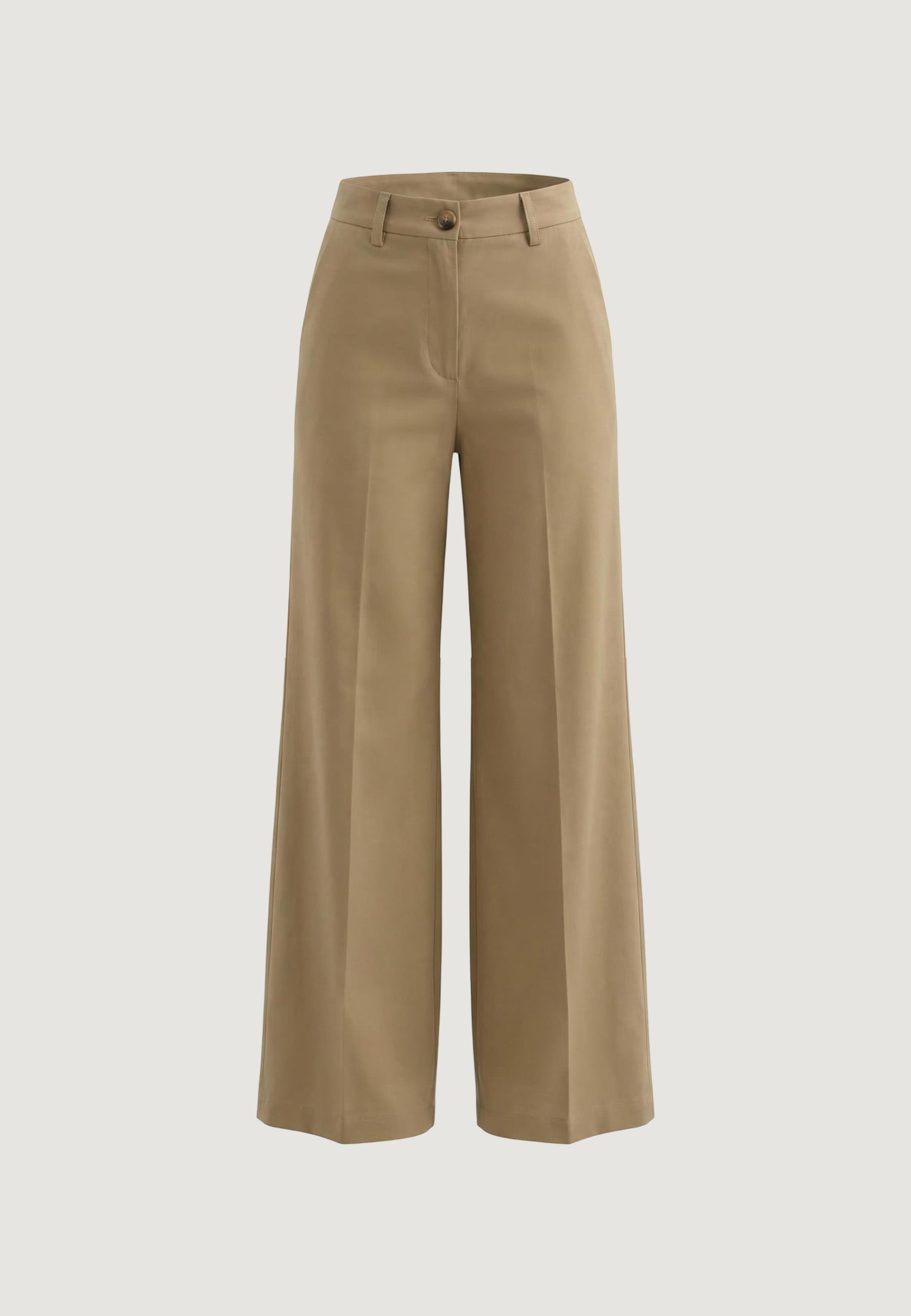 Pantaloni Cotone Vita Alta