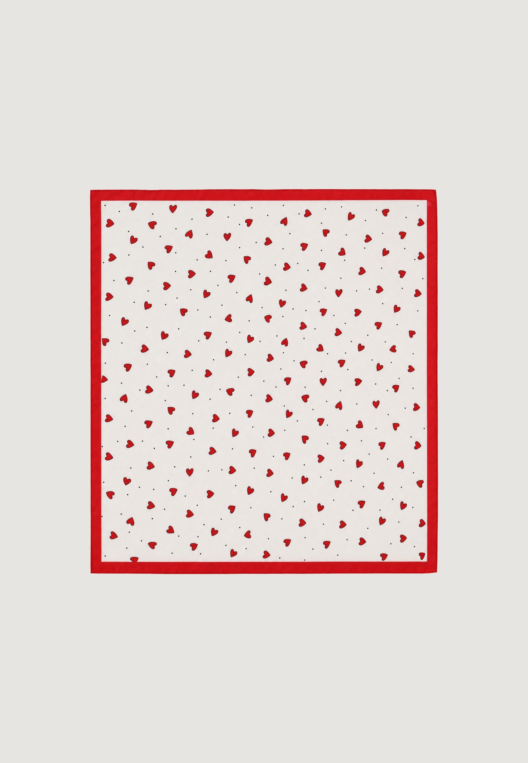 Foulard Cuori Bordo Rosso