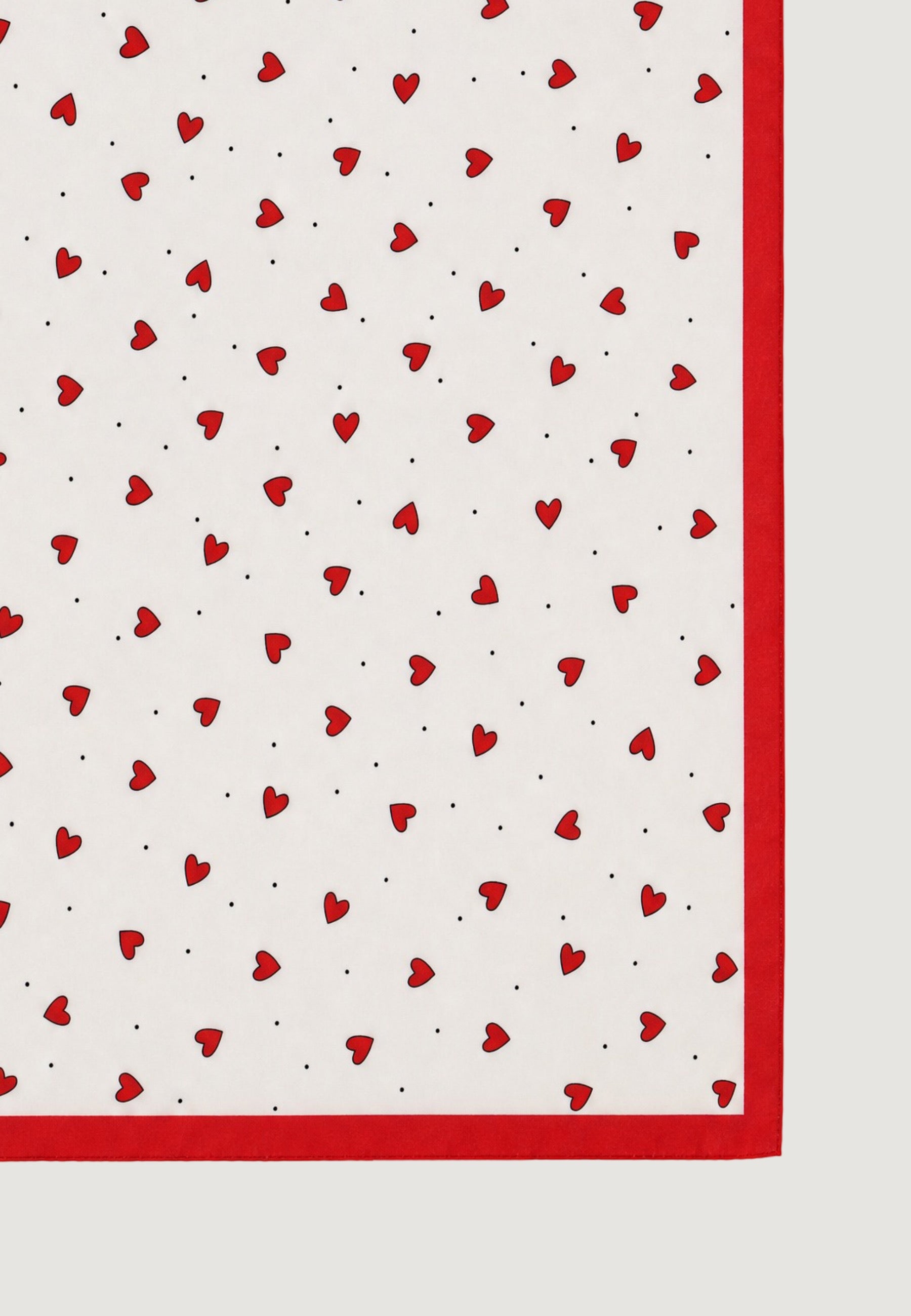 Foulard Cuori Bordo Rosso