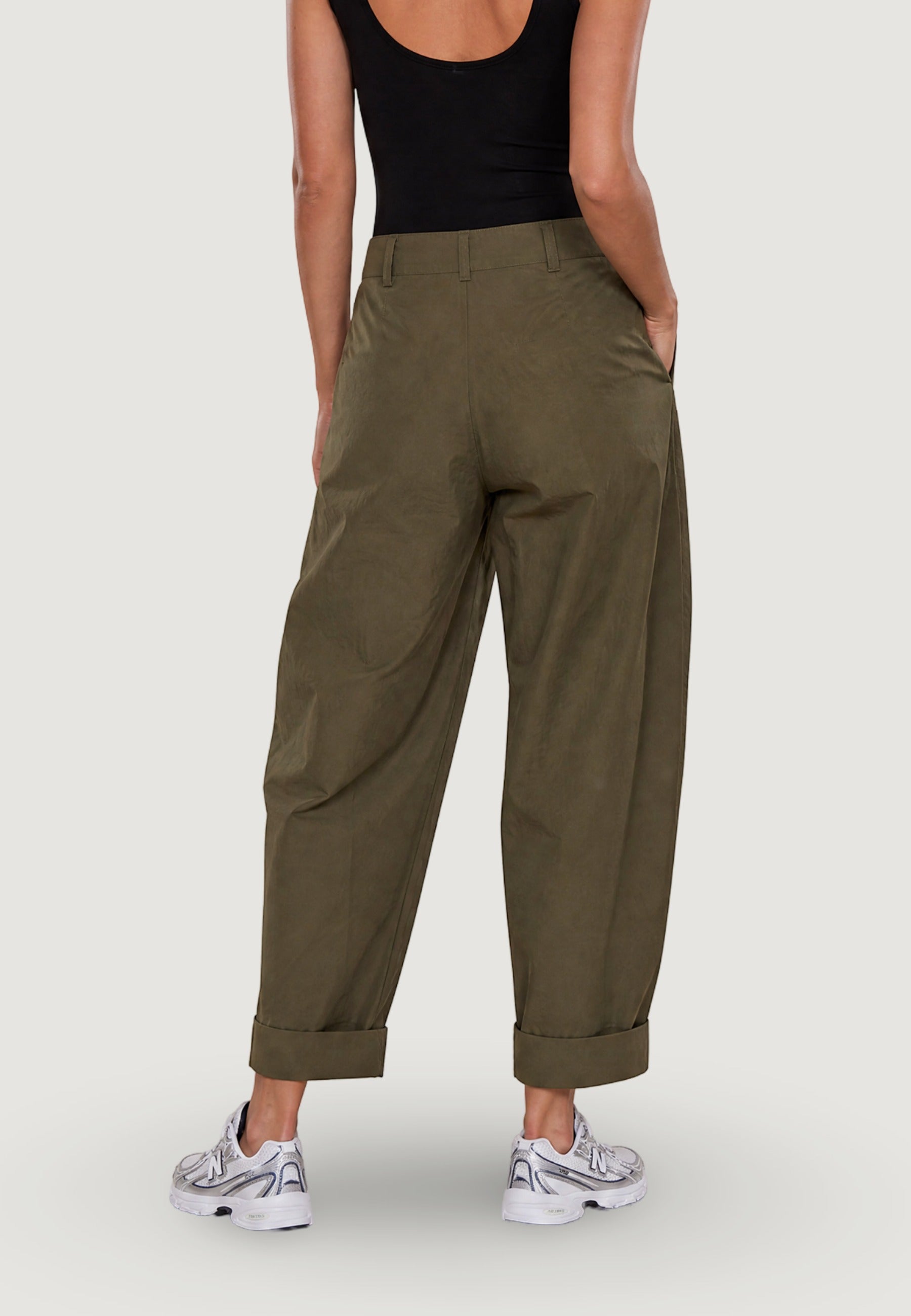 Pantaloni Cotone Risvolto