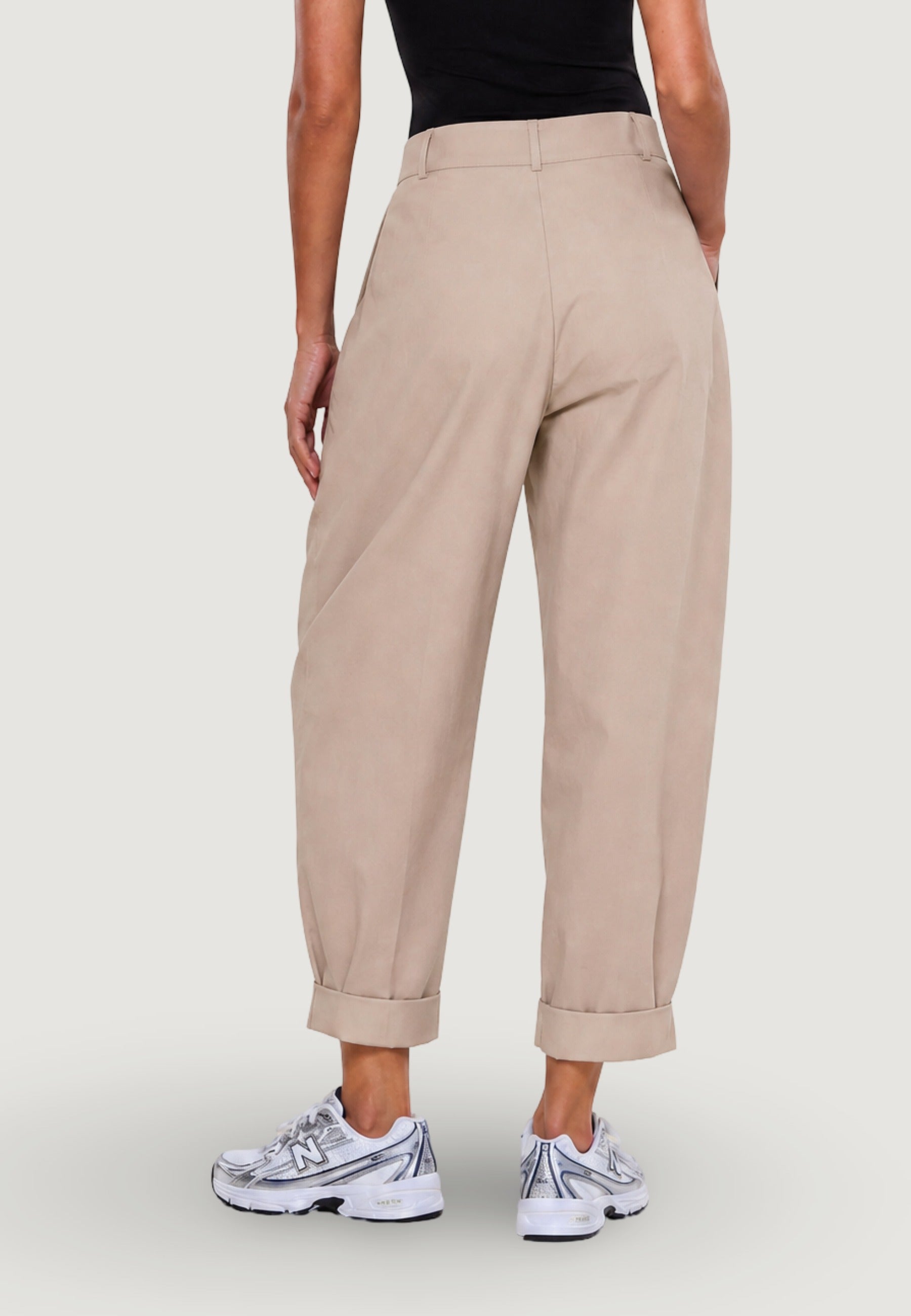 Pantaloni Cotone Risvolto