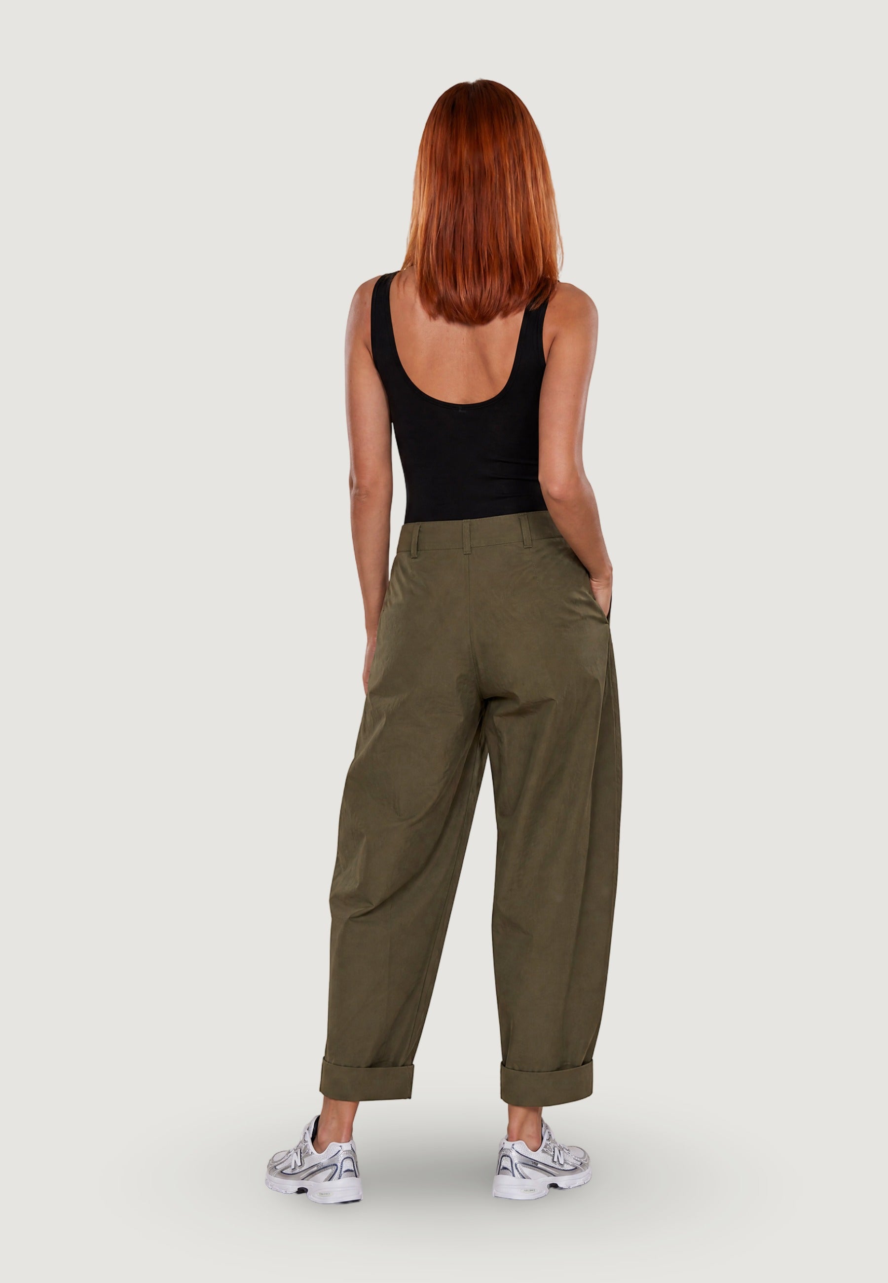 Pantaloni Cotone Risvolto