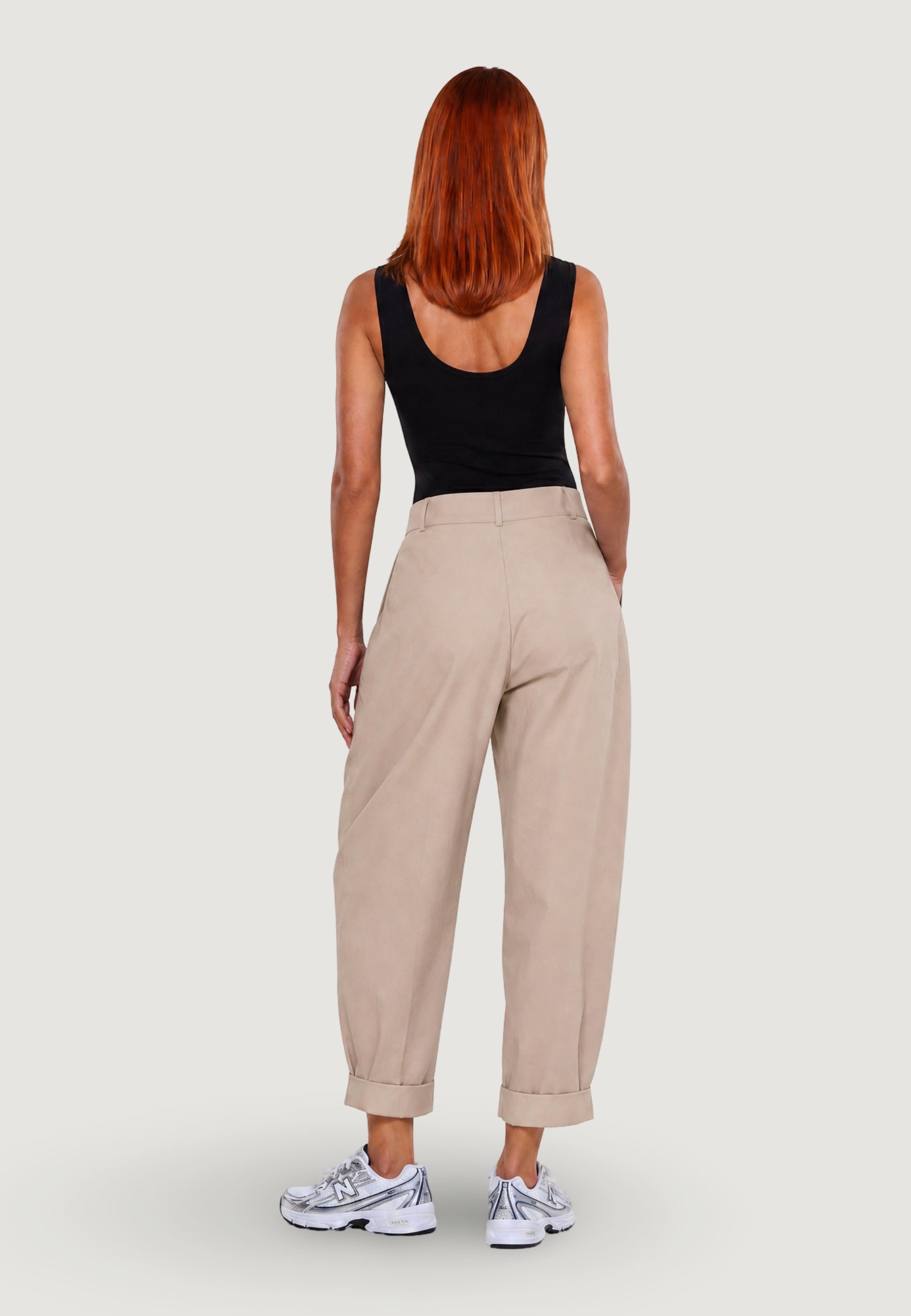 Pantaloni Cotone Risvolto