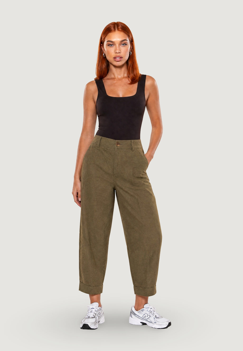Pantaloni Cotone Risvolto