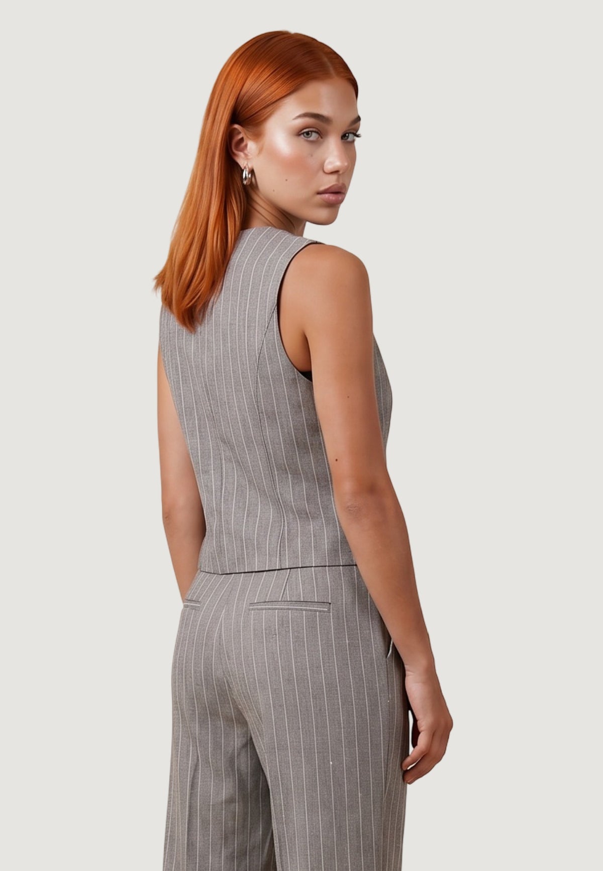Gilet Poliestere Gessato