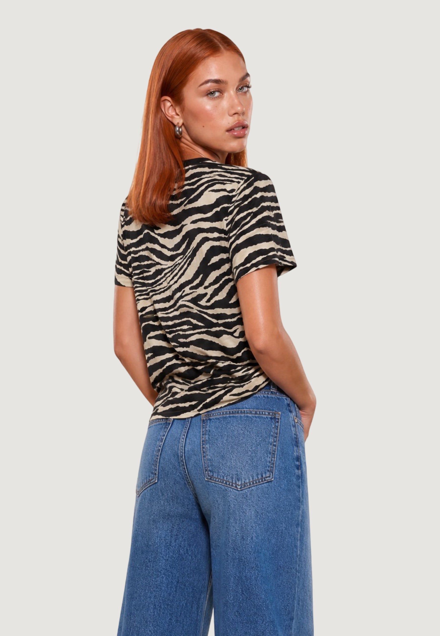 T-shirt Cotone Stampa Zebra