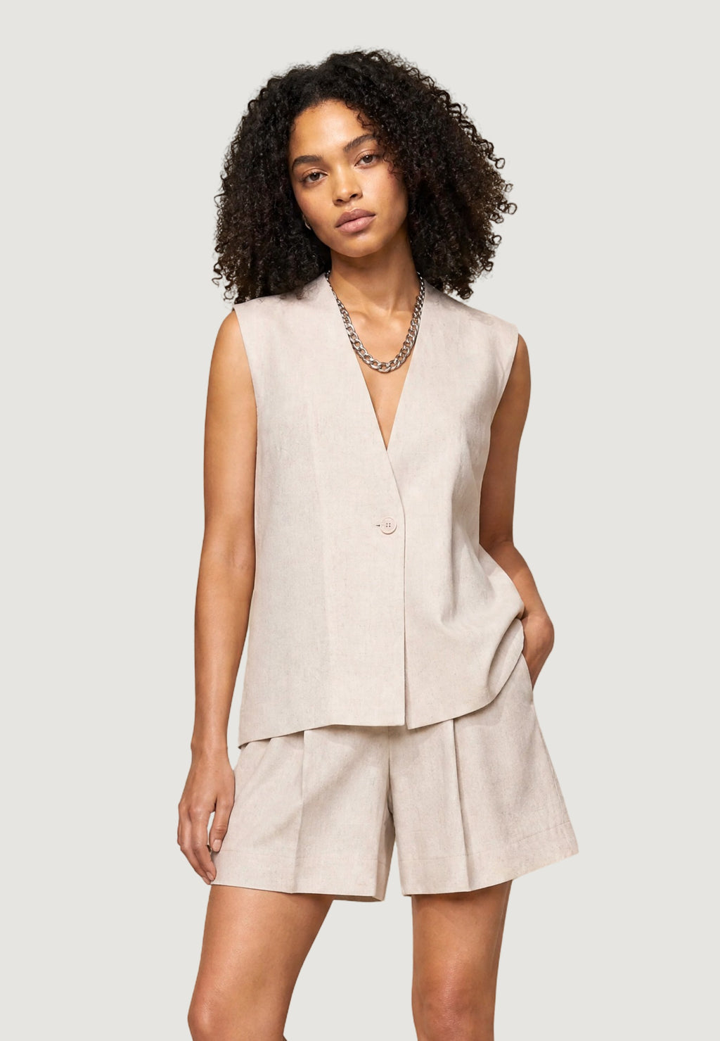 Gilet Viscosa Lino