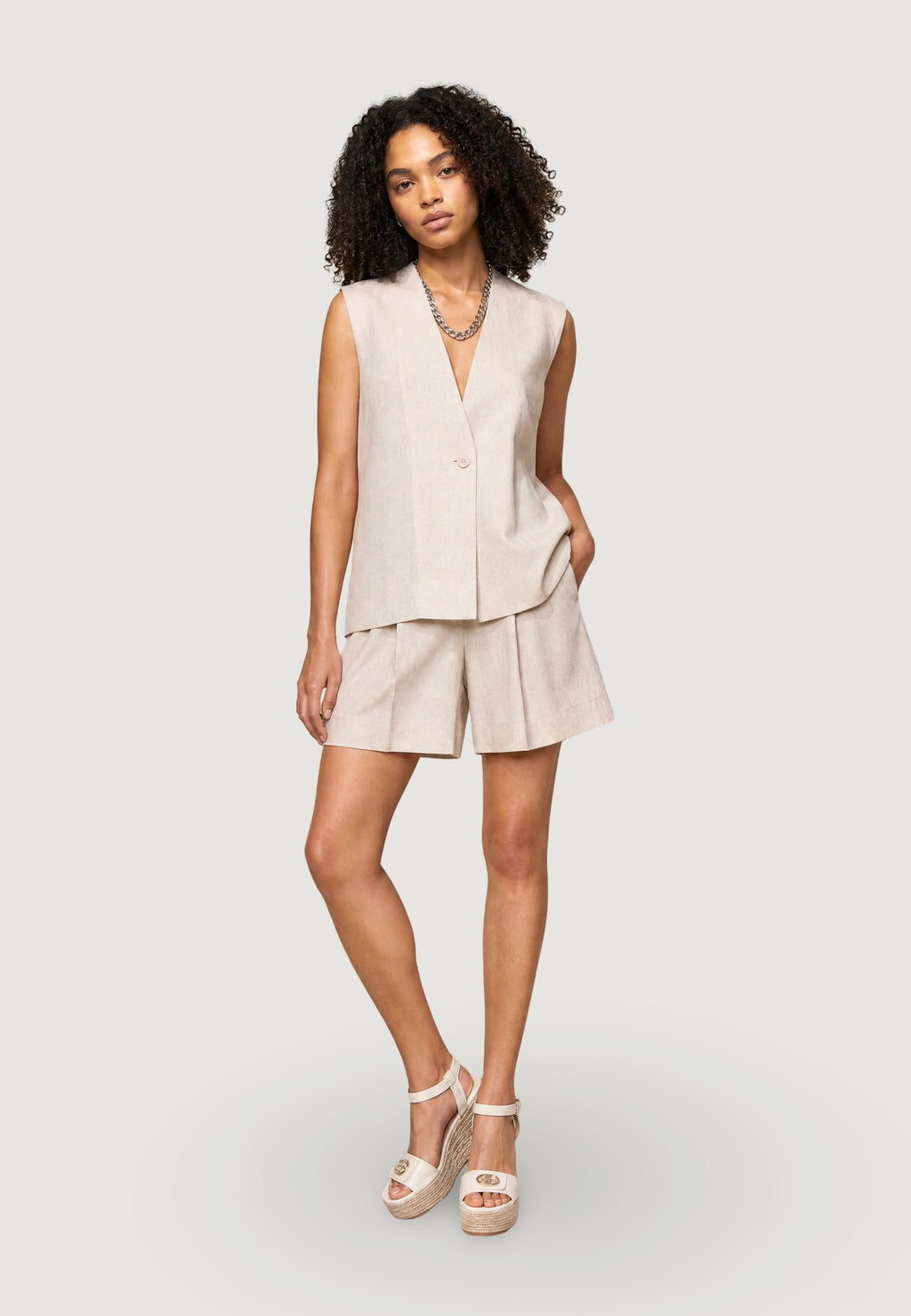 Gilet Viscosa Lino