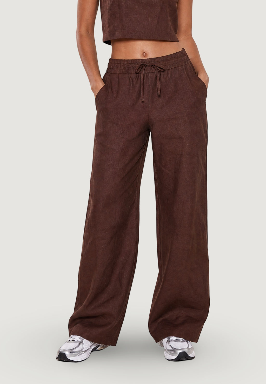 Pantaloni Lino Ampi