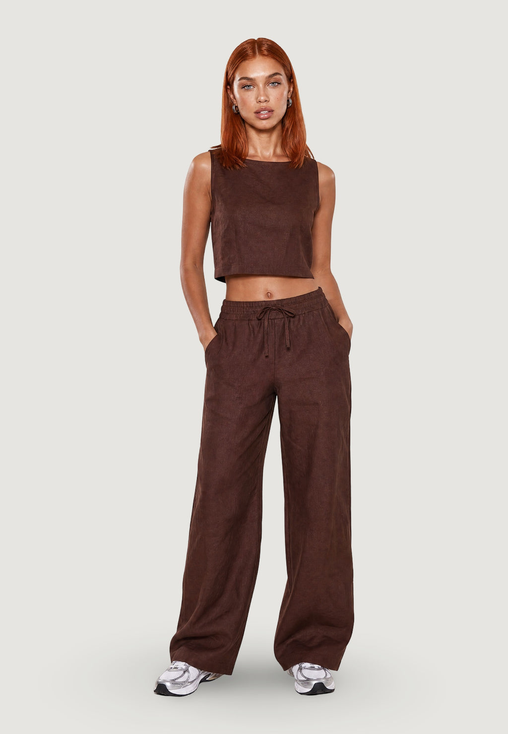 Pantaloni Lino Ampi