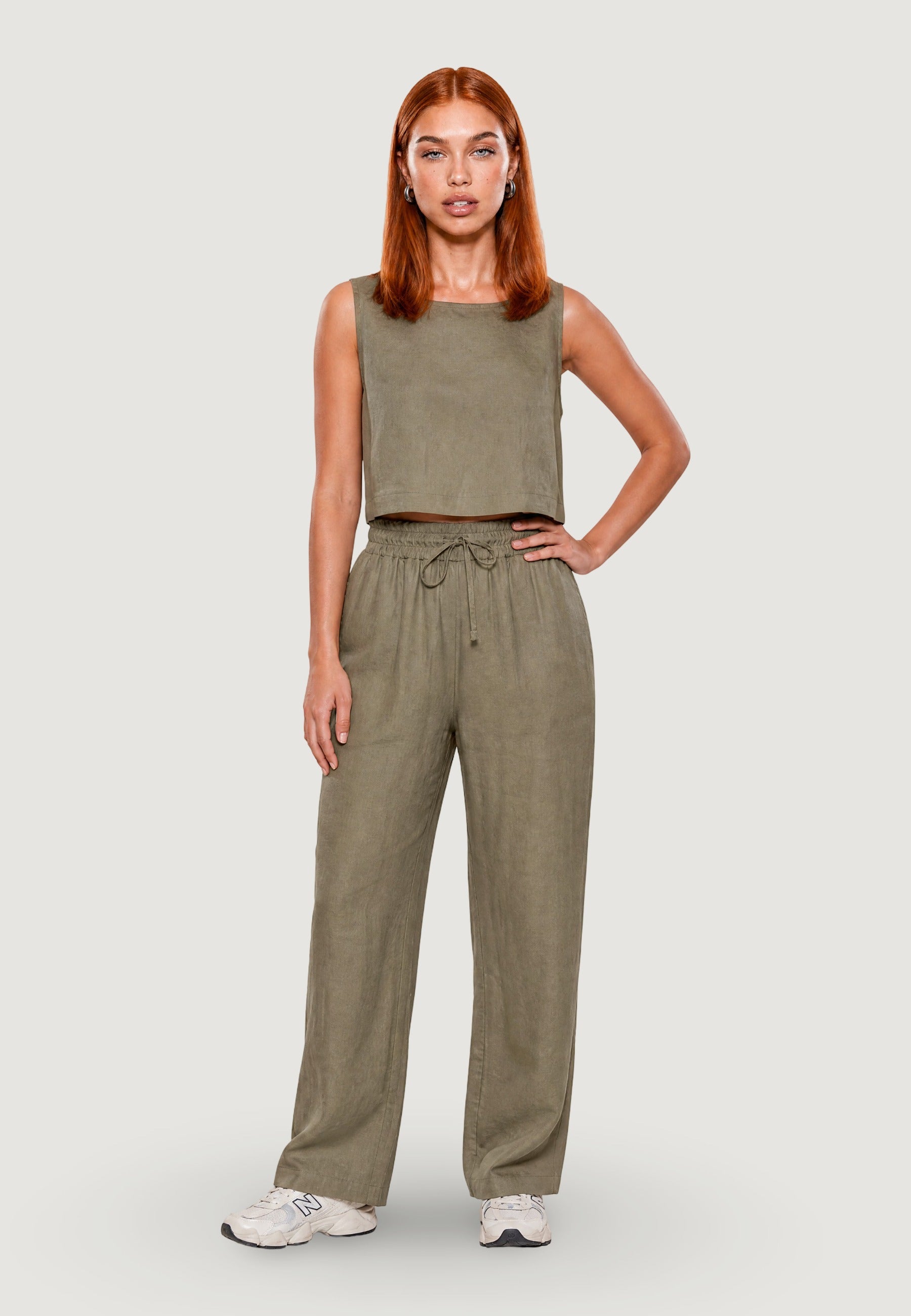 Pantaloni Lino Ampi