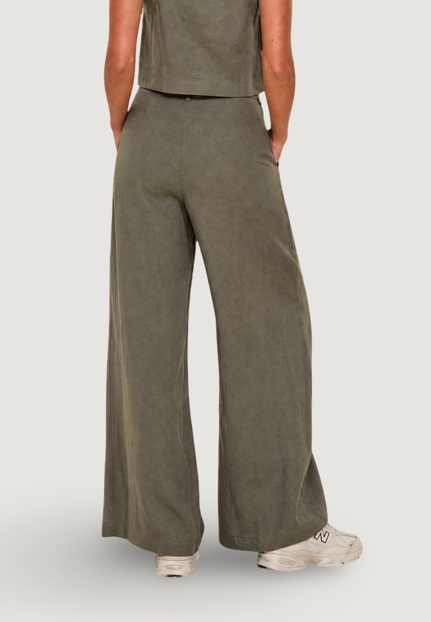 Pantaloni Lino Gamba Ampia