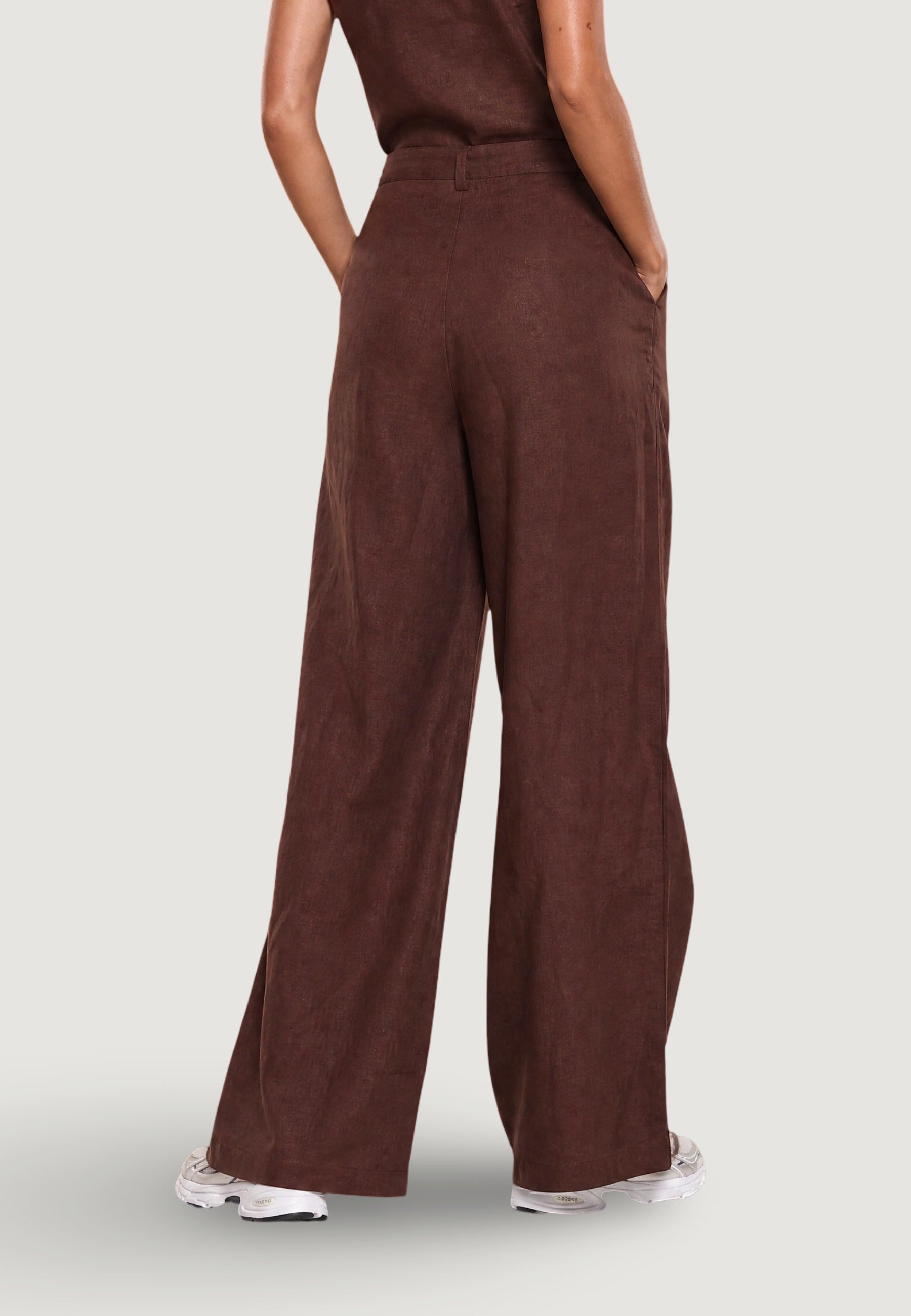 Pantaloni Lino Gamba Ampia