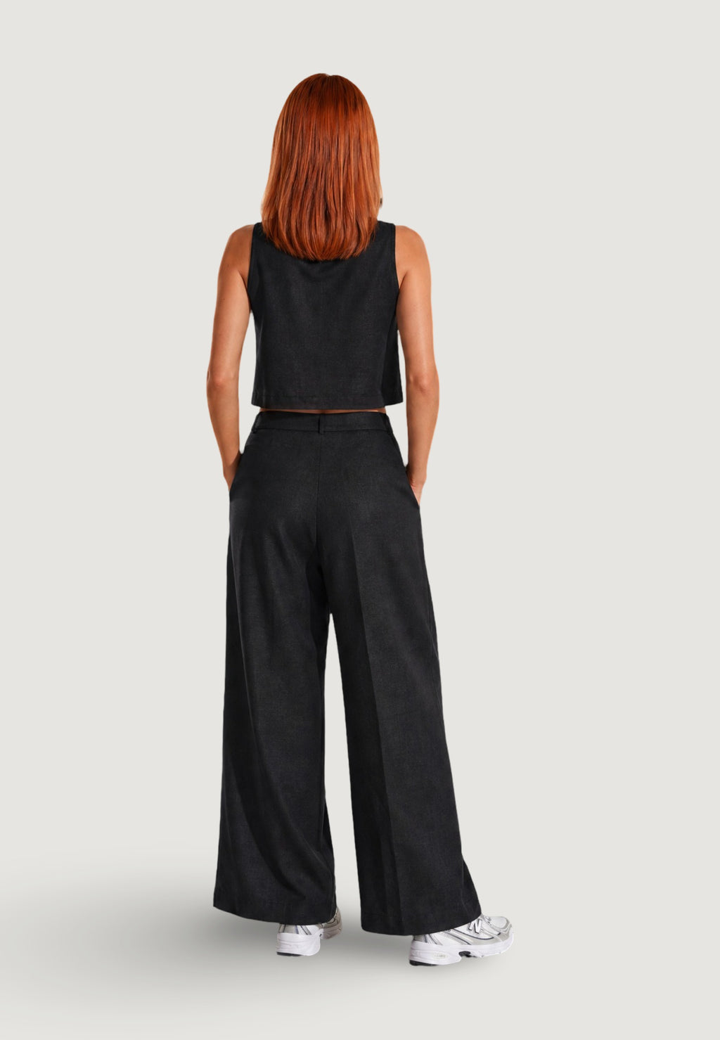 Pantaloni Lino Gamba Ampia