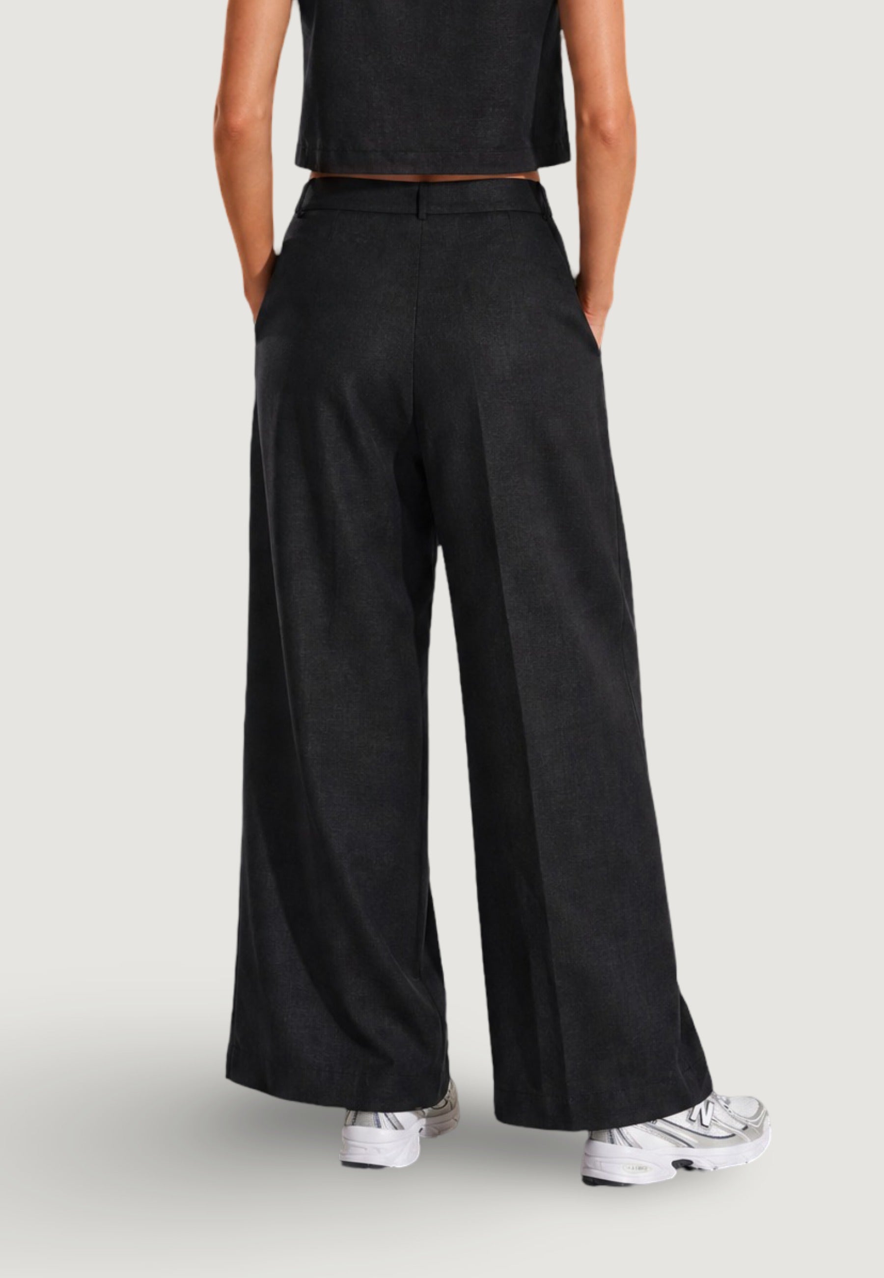 Pantaloni Lino Gamba Ampia