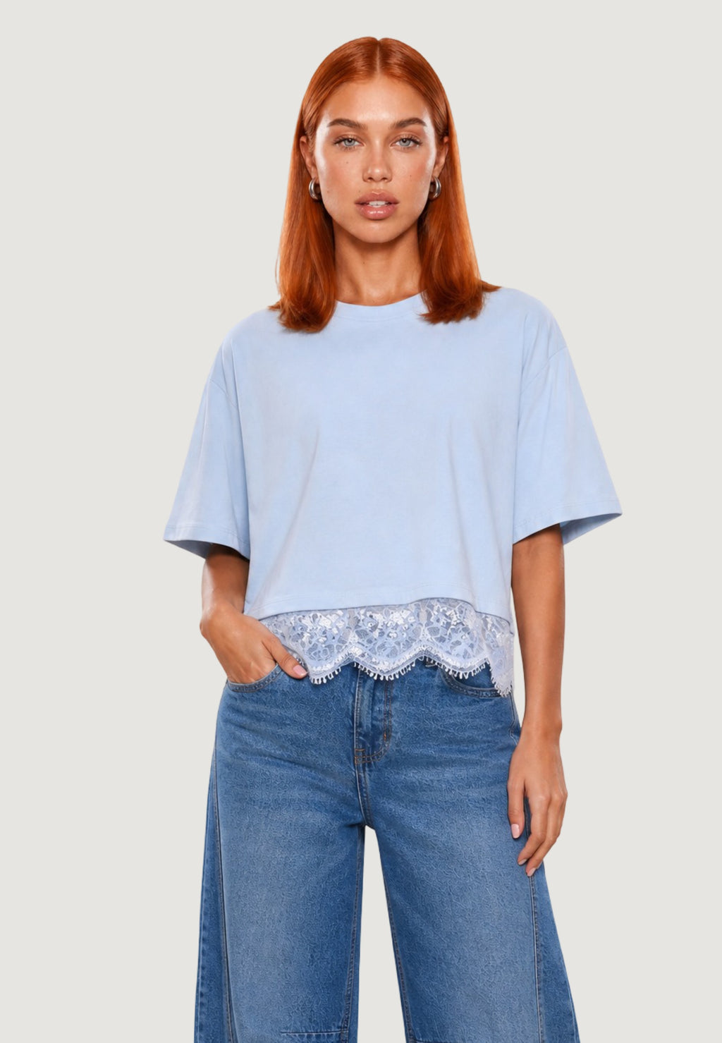 T-shirt Cotone Pizzo