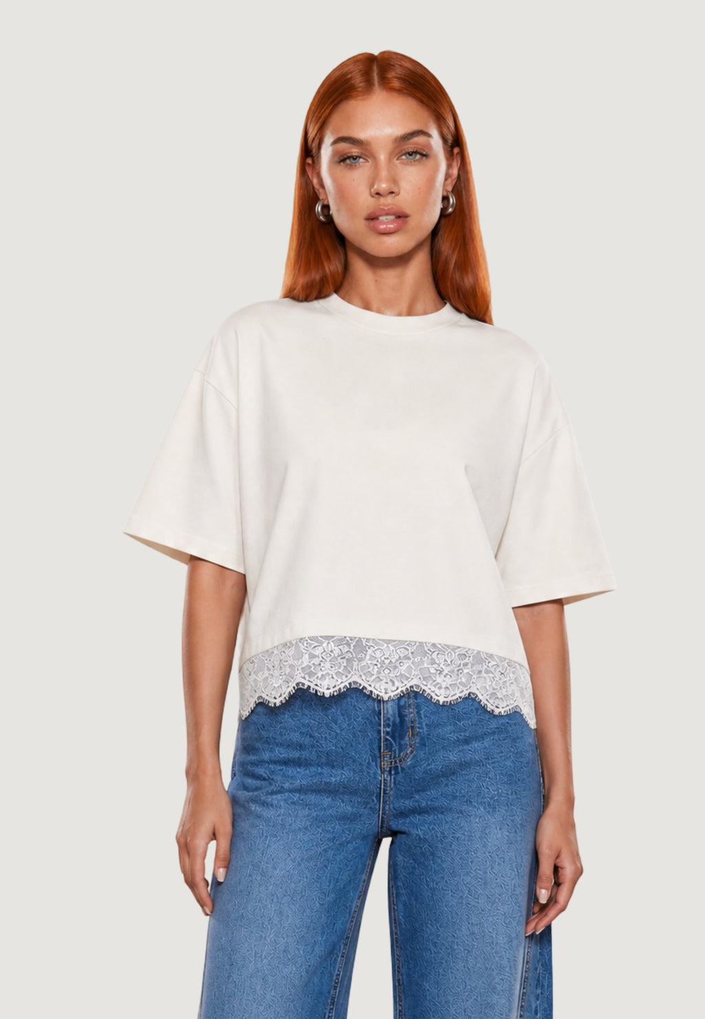 T-shirt Cotone Pizzo