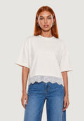 T-shirt Cotone Pizzo