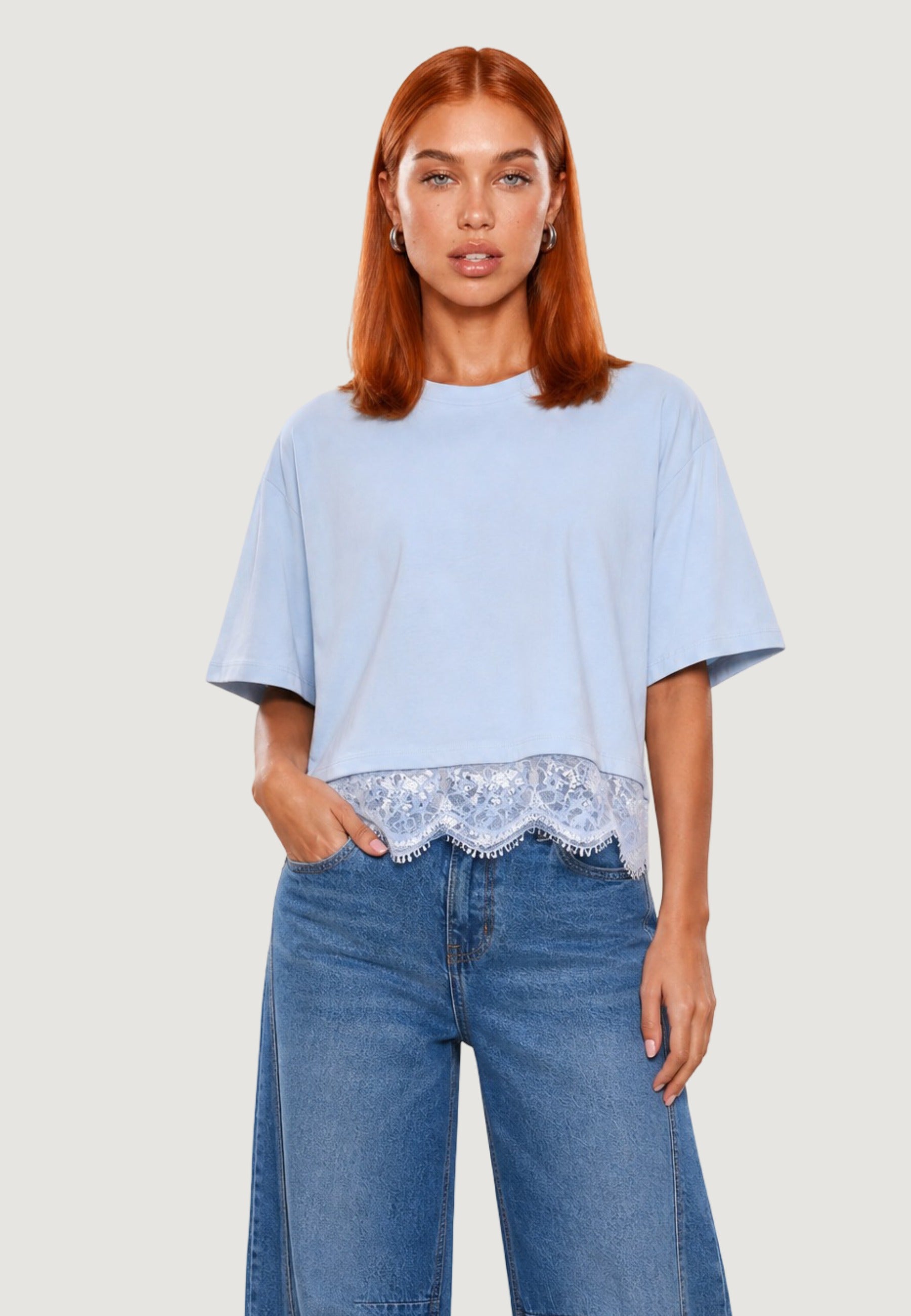 T-shirt Cotone Pizzo