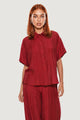 CAMICIA CRINKLE CON MANICA CORTA E FONDO STONDATO