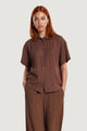 CAMICIA CRINKLE CON MANICA CORTA E FONDO STONDATO