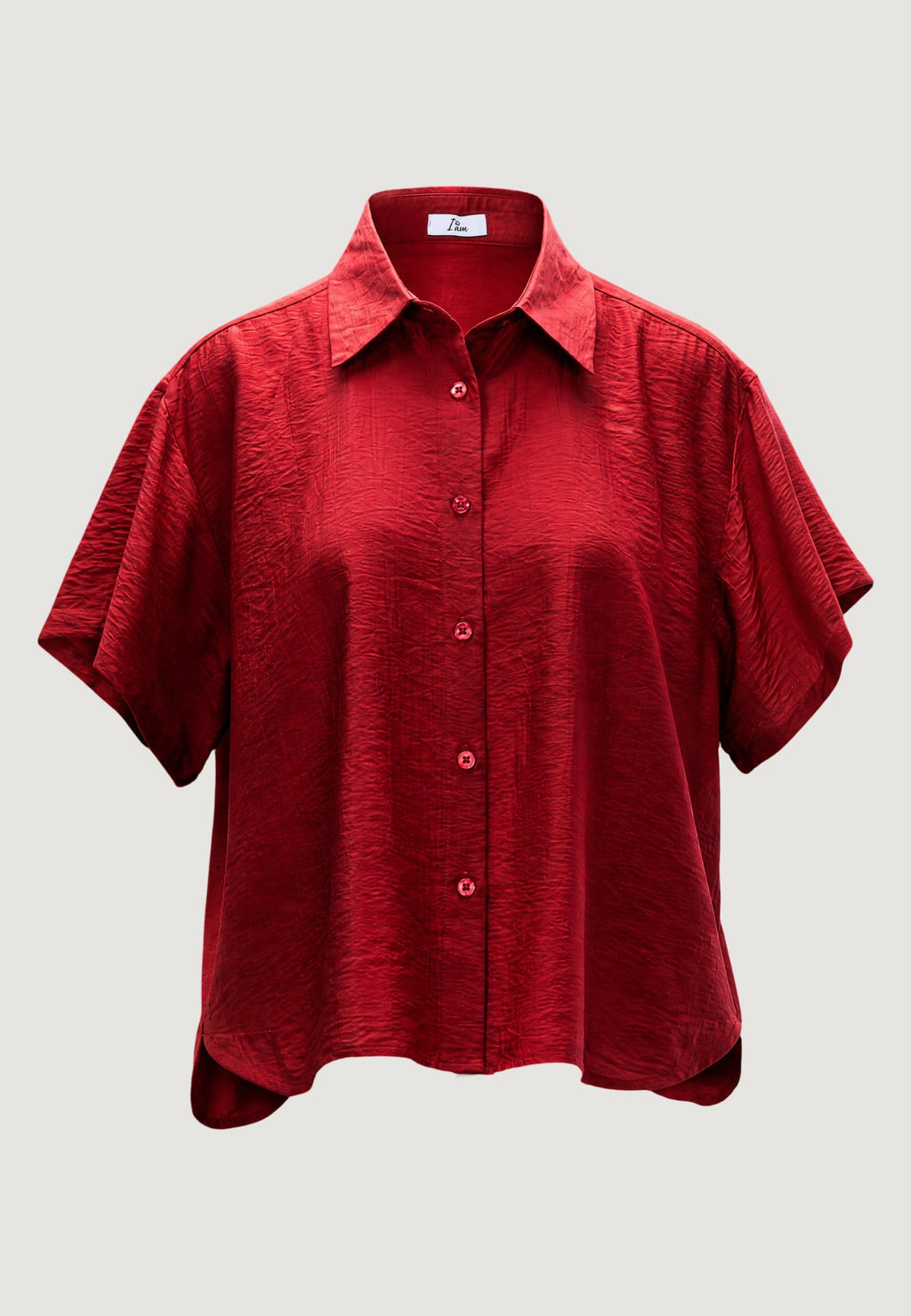 CAMICIA CRINKLE CON MANICA CORTA E FONDO STONDATO
