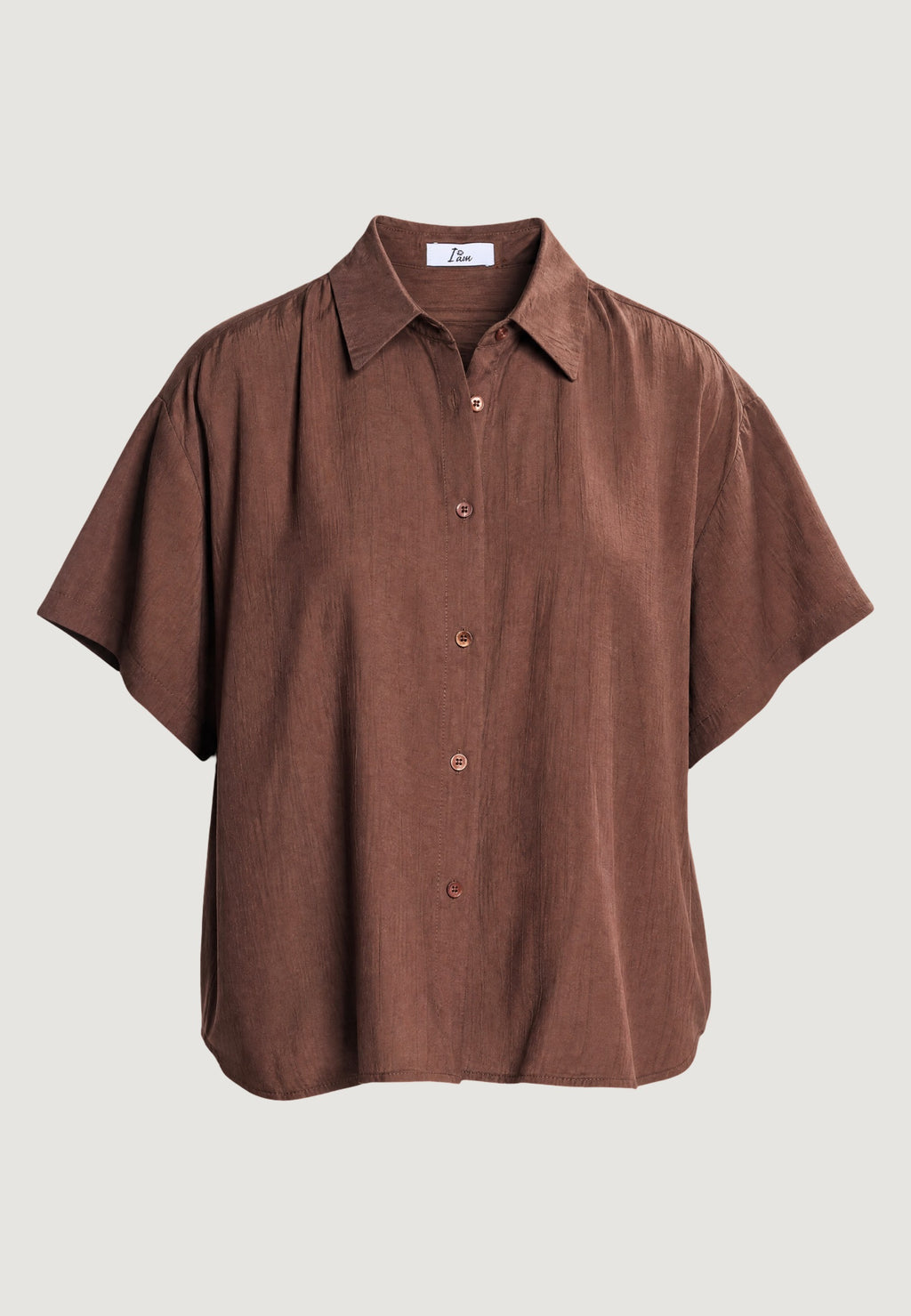 CAMICIA CRINKLE CON MANICA CORTA E FONDO STONDATO