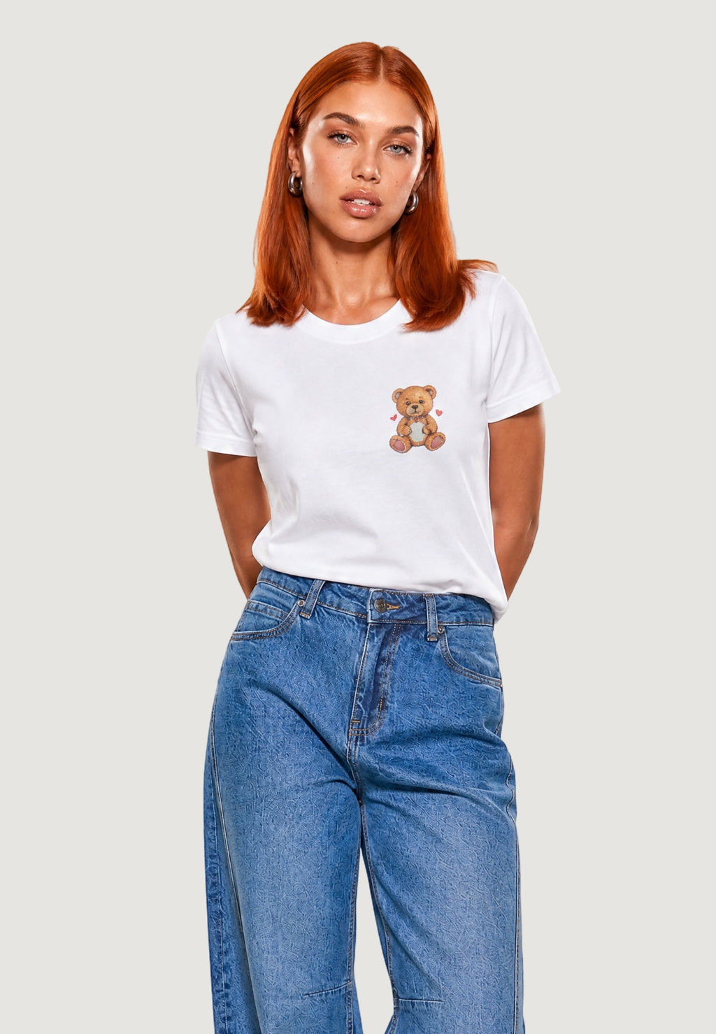 T-SHIRT HEAVY COTTON STAMPA ORSETTO