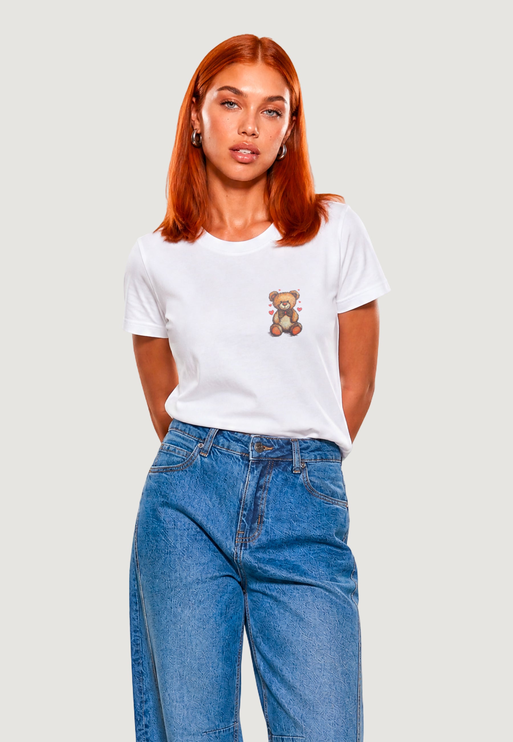 T-SHIRT HEAVY COTTON STAMPA ORSETTO