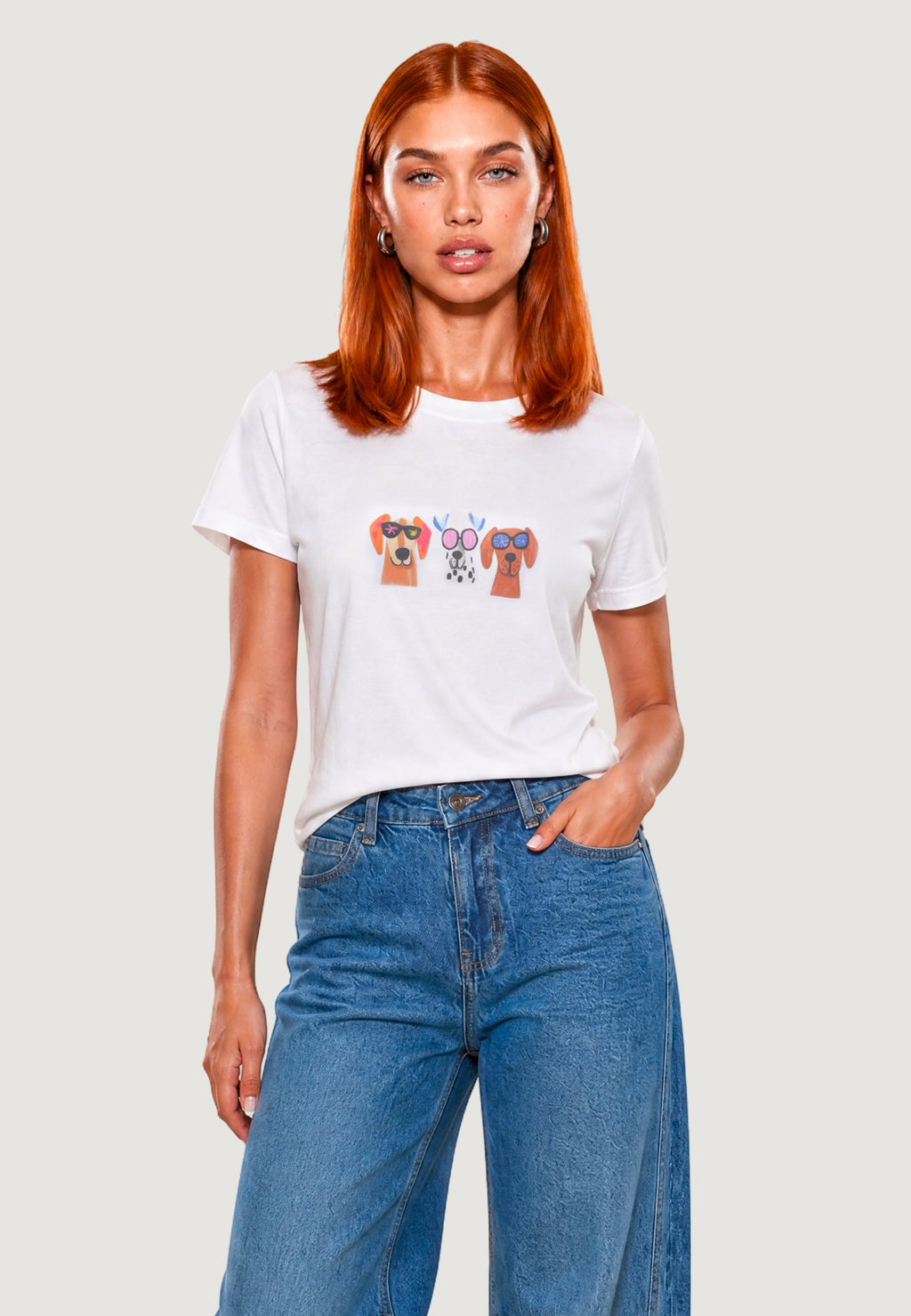 T-SHIRT HEAVY COTTON STAMPA CAGNOLINI