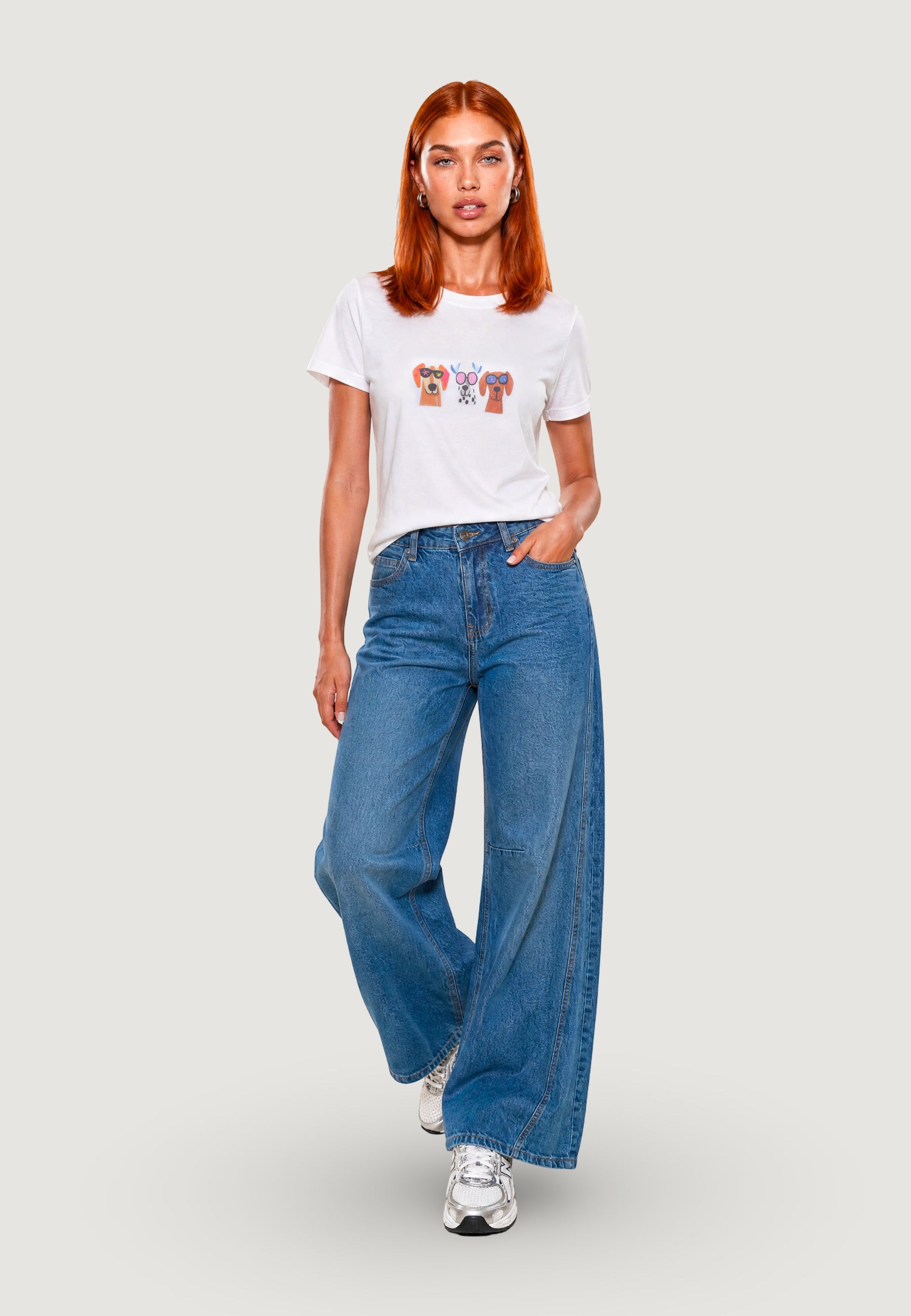 T-SHIRT HEAVY COTTON STAMPA CAGNOLINI