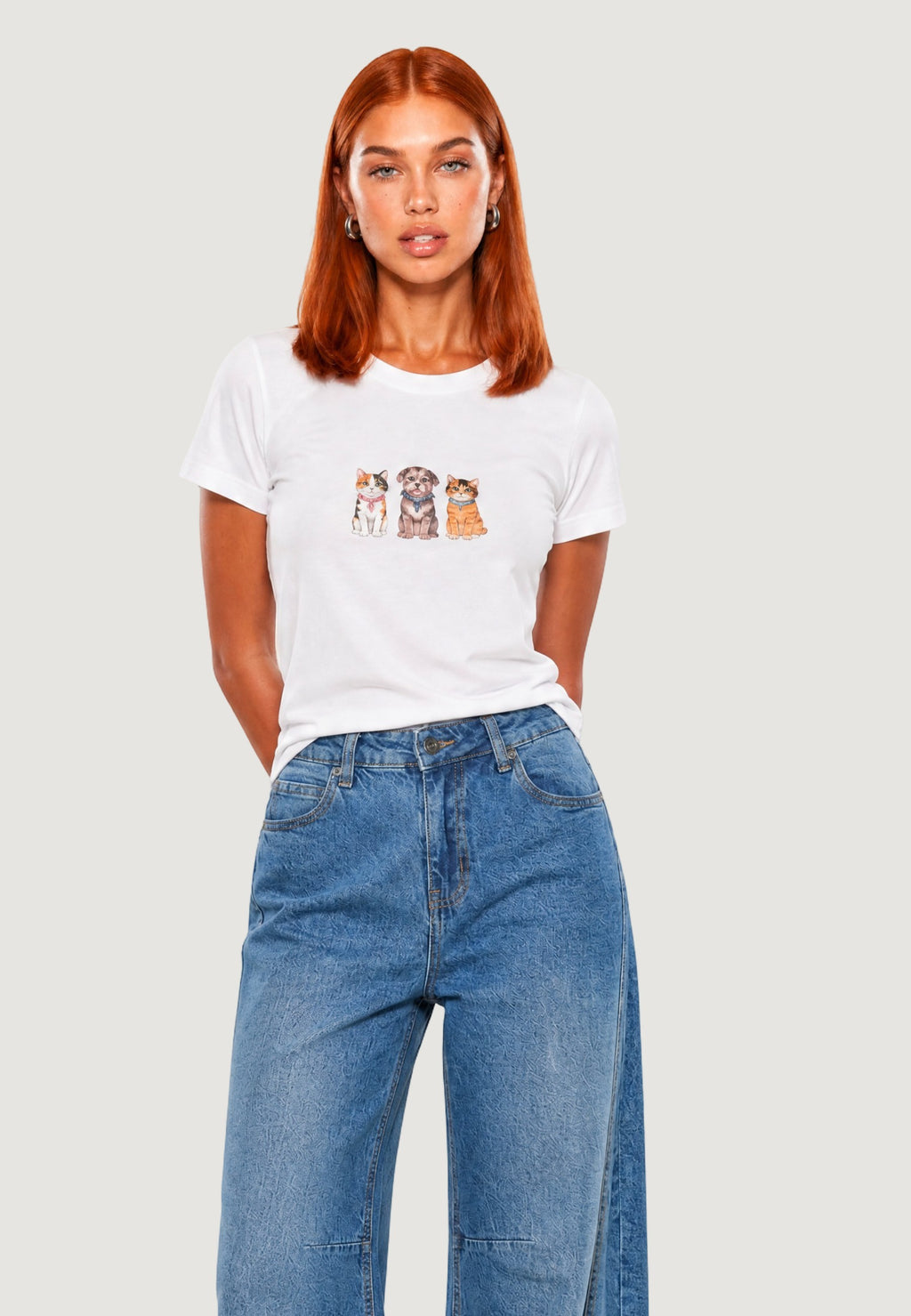 T-SHIRT HEAVY COTTON STAMPA GATTINI
