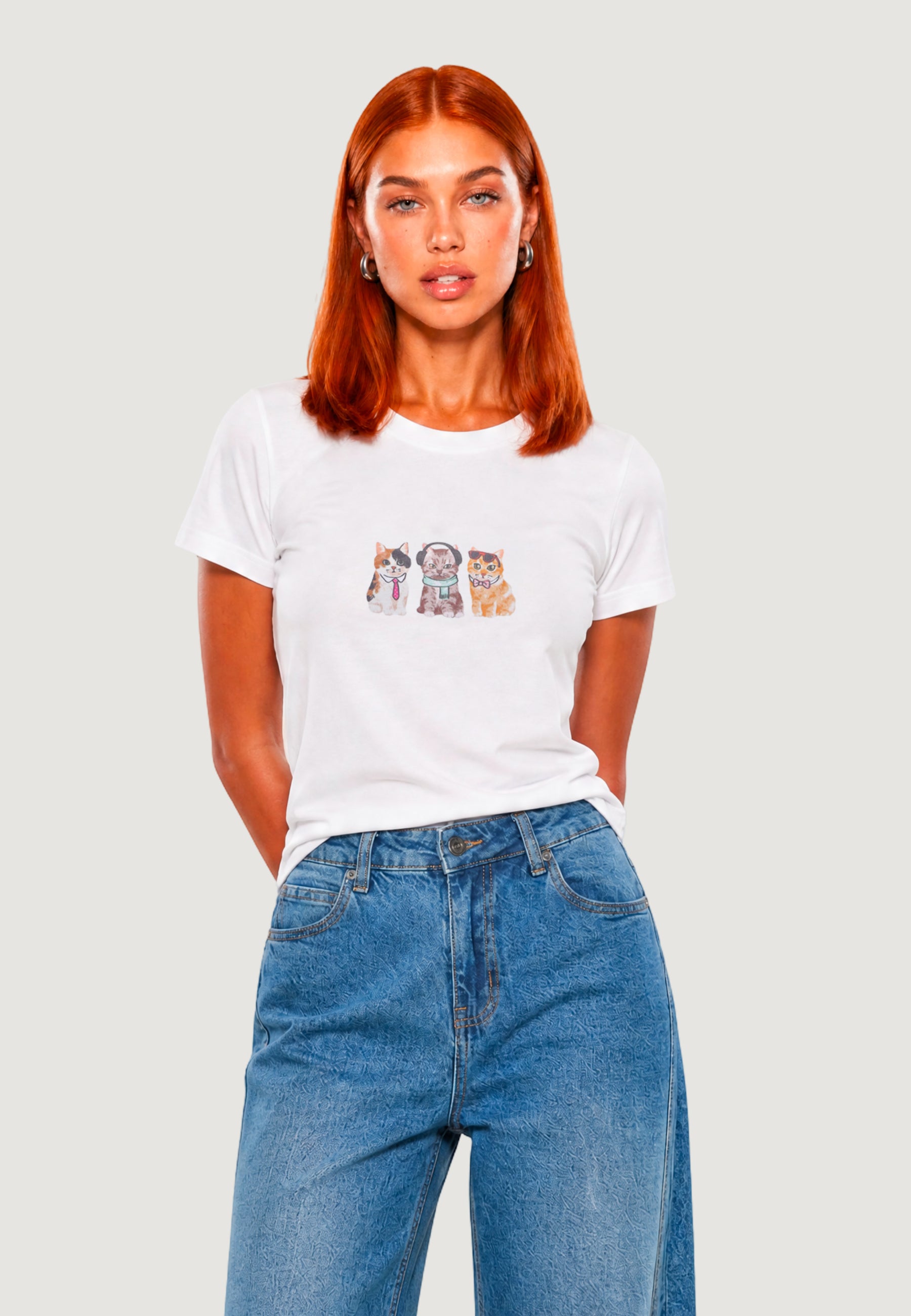 T-SHIRT HEAVY COTTON STAMPA GATTINI