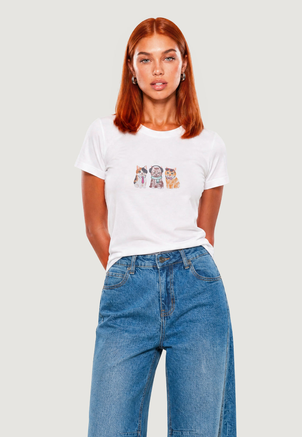 T-SHIRT HEAVY COTTON STAMPA GATTINI
