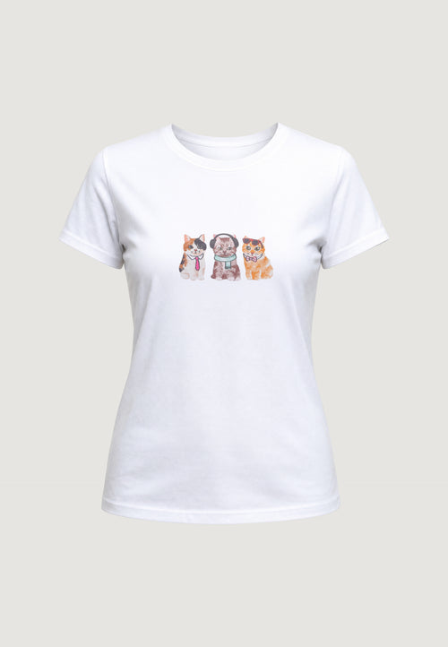 T-SHIRT HEAVY COTTON STAMPA GATTINI