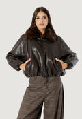 AMBRA FAUX LEATHER BOMBER