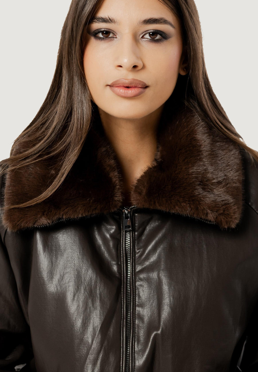 AMBRA FAUX LEATHER BOMBER