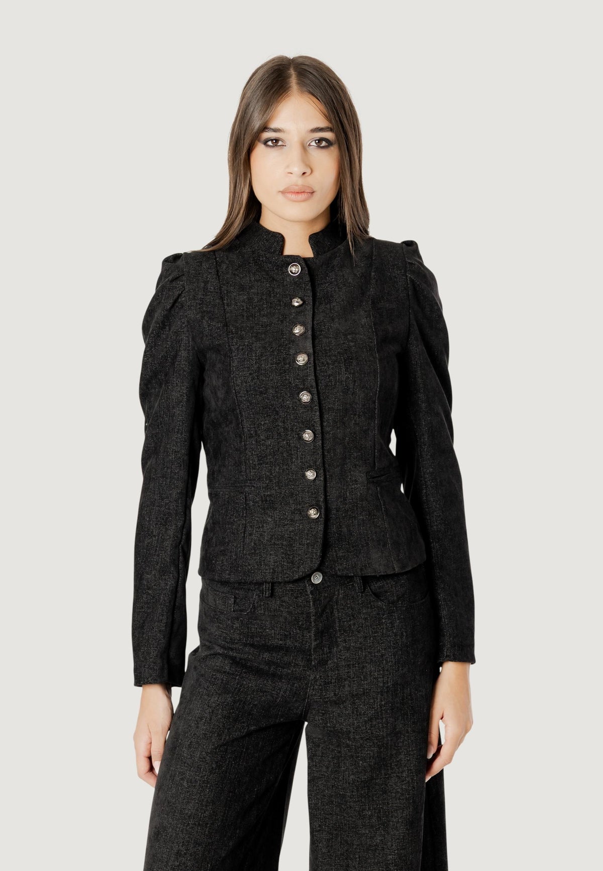 SARA FAUX SUEDE NAPOLEON JACKET