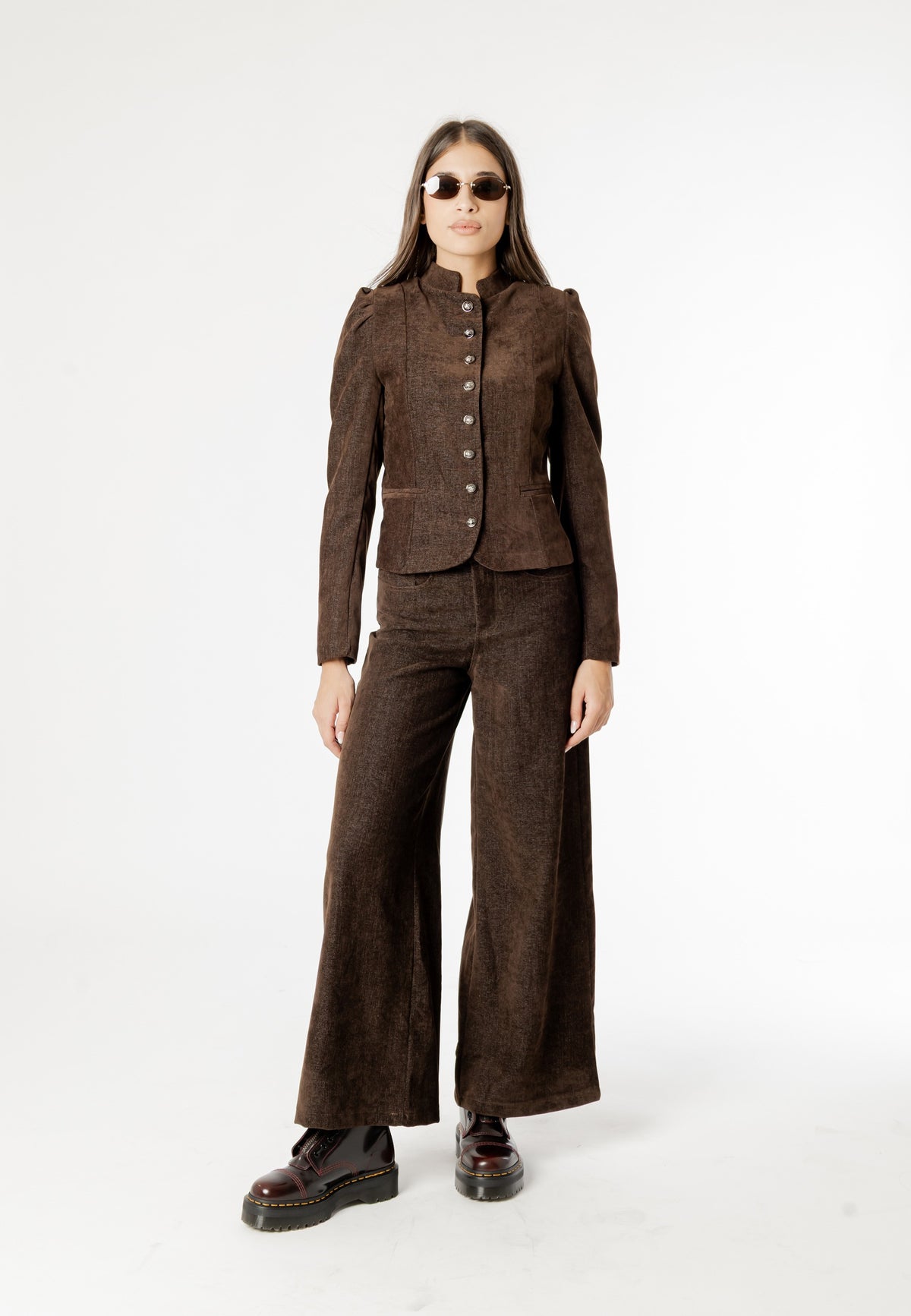 SARA FAUX SUEDE NAPOLEON JACKET