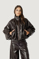 PAMELA FAUX LEATHER BOMBER
