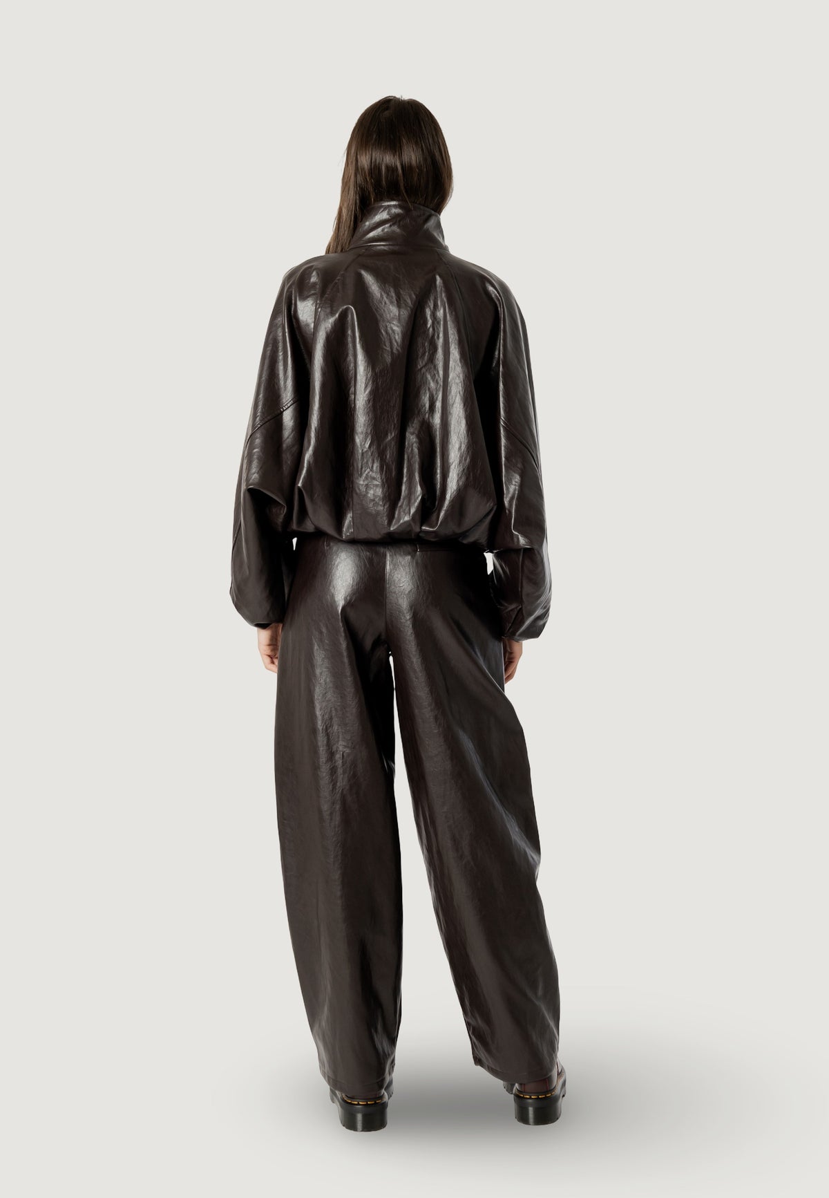 PAMELA FAUX LEATHER BOMBER