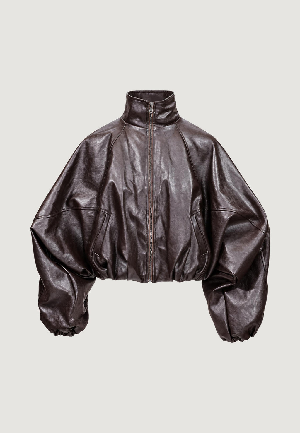 PAMELA FAUX LEATHER BOMBER