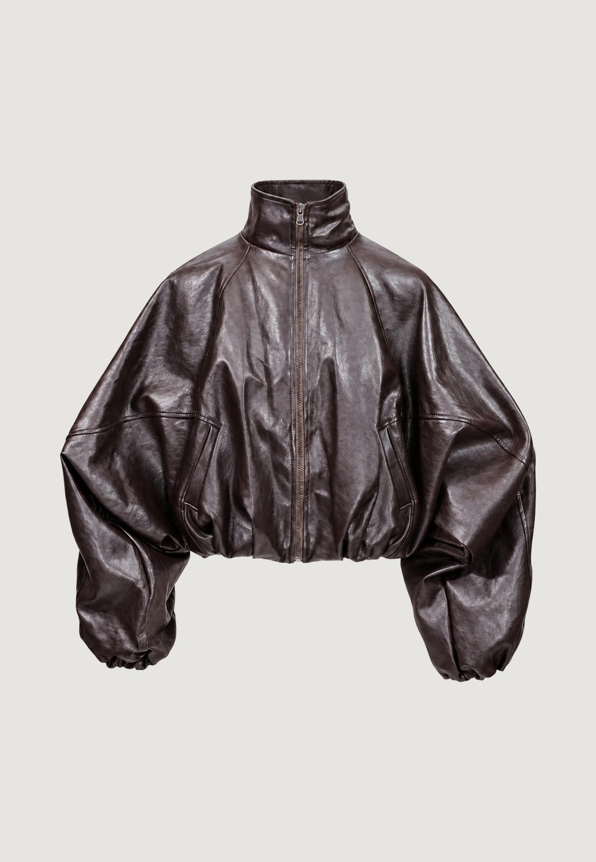 PAMELA FAUX LEATHER BOMBER