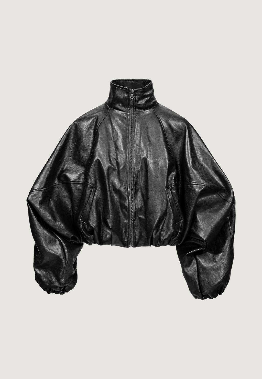 PAMELA FAUX LEATHER BOMBER